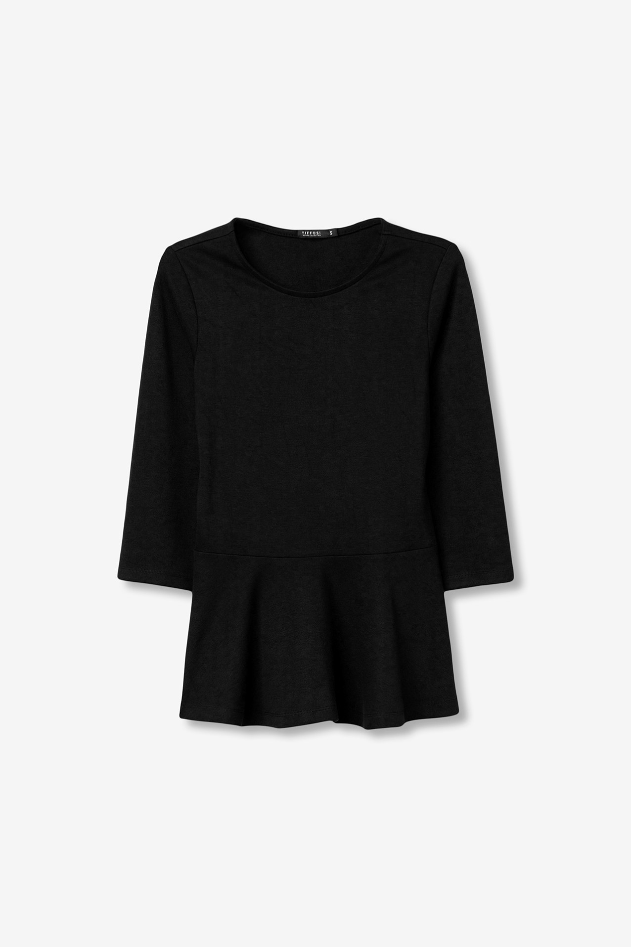 Slim T-shirt with Ruffled Hem