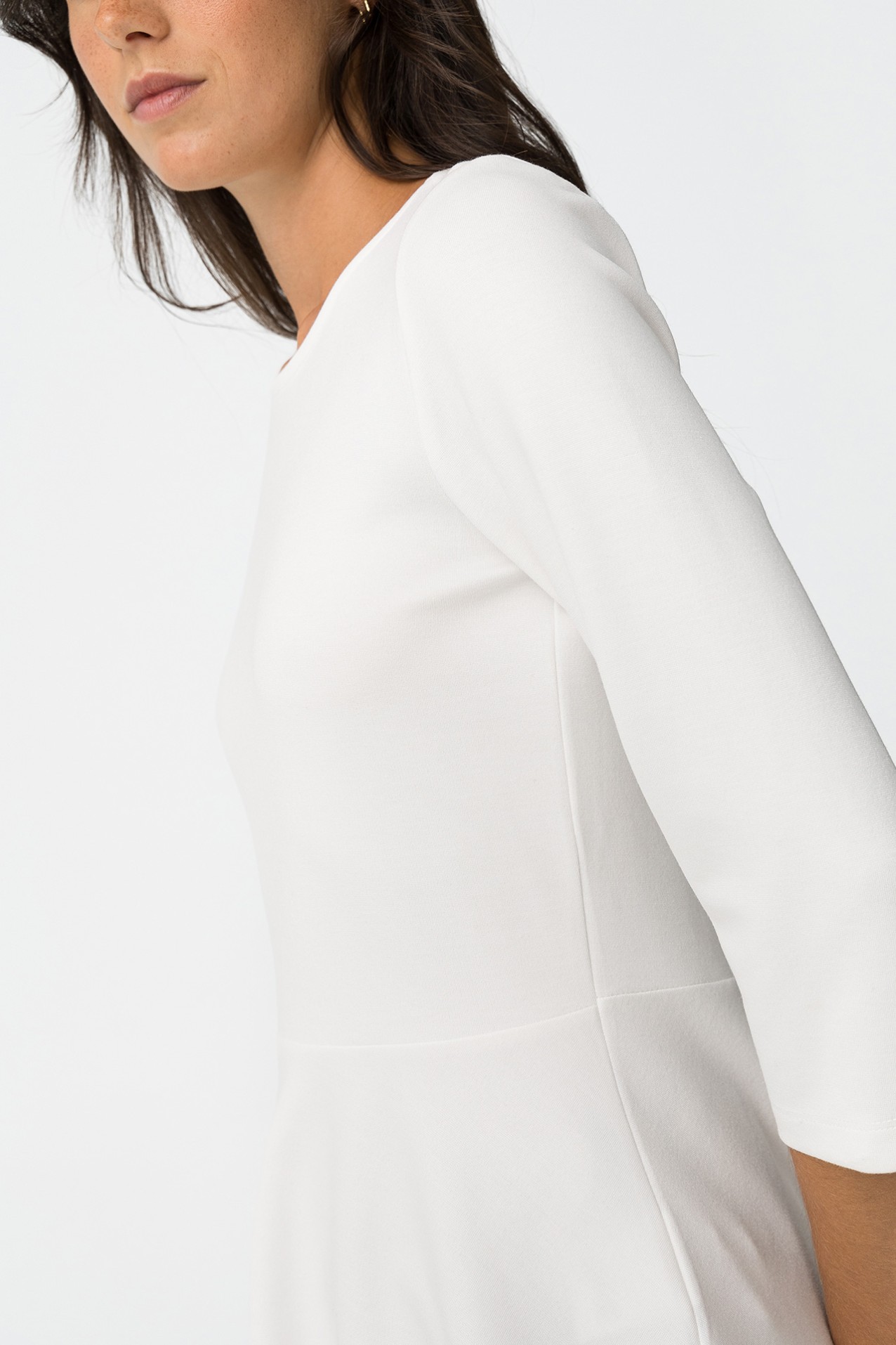 Slim T-shirt with Ruffled Hem