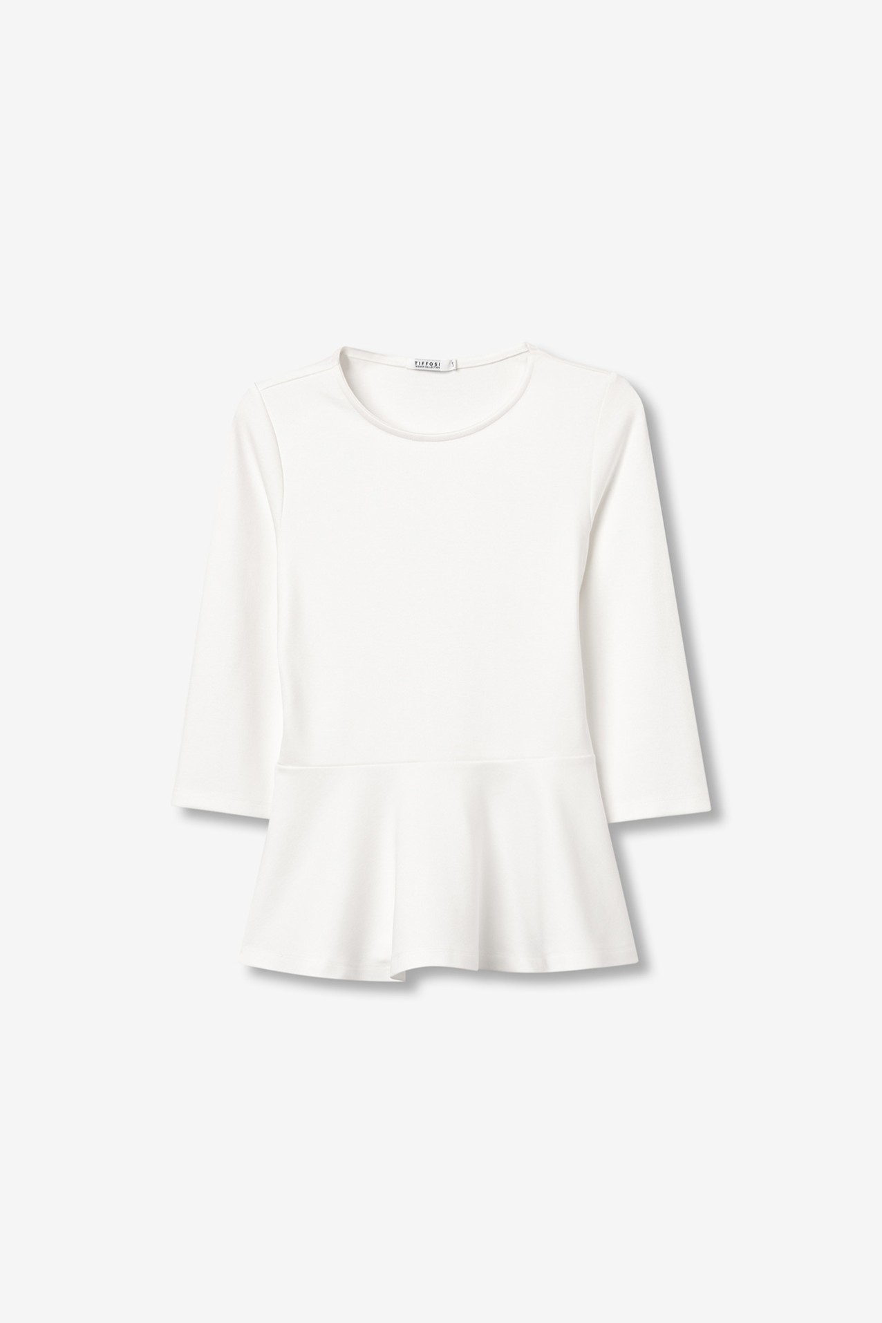 Slim T-shirt with Ruffled Hem