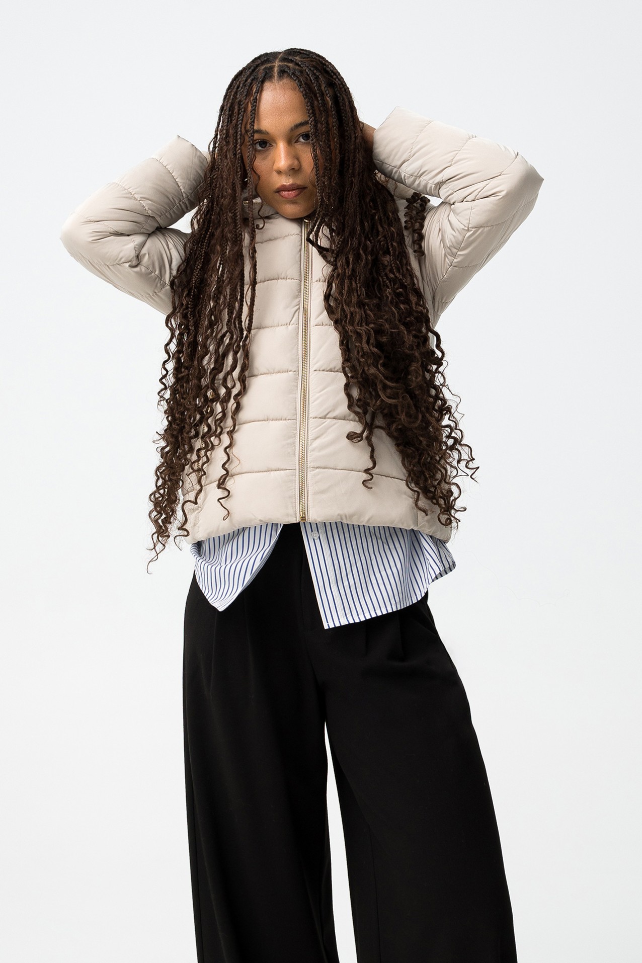 Casaco Bege Acolchoado