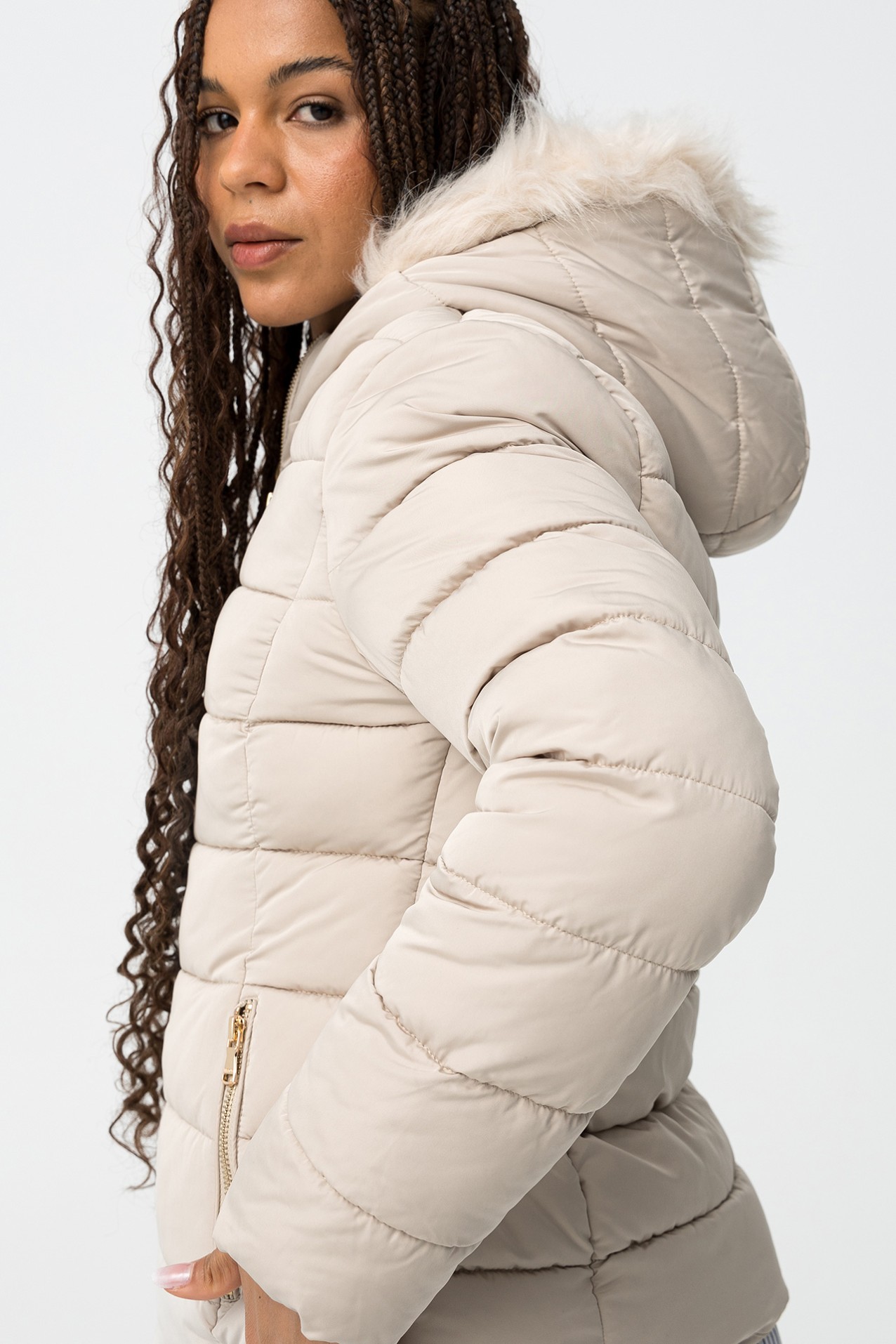 Casaco Bege Acolchoado