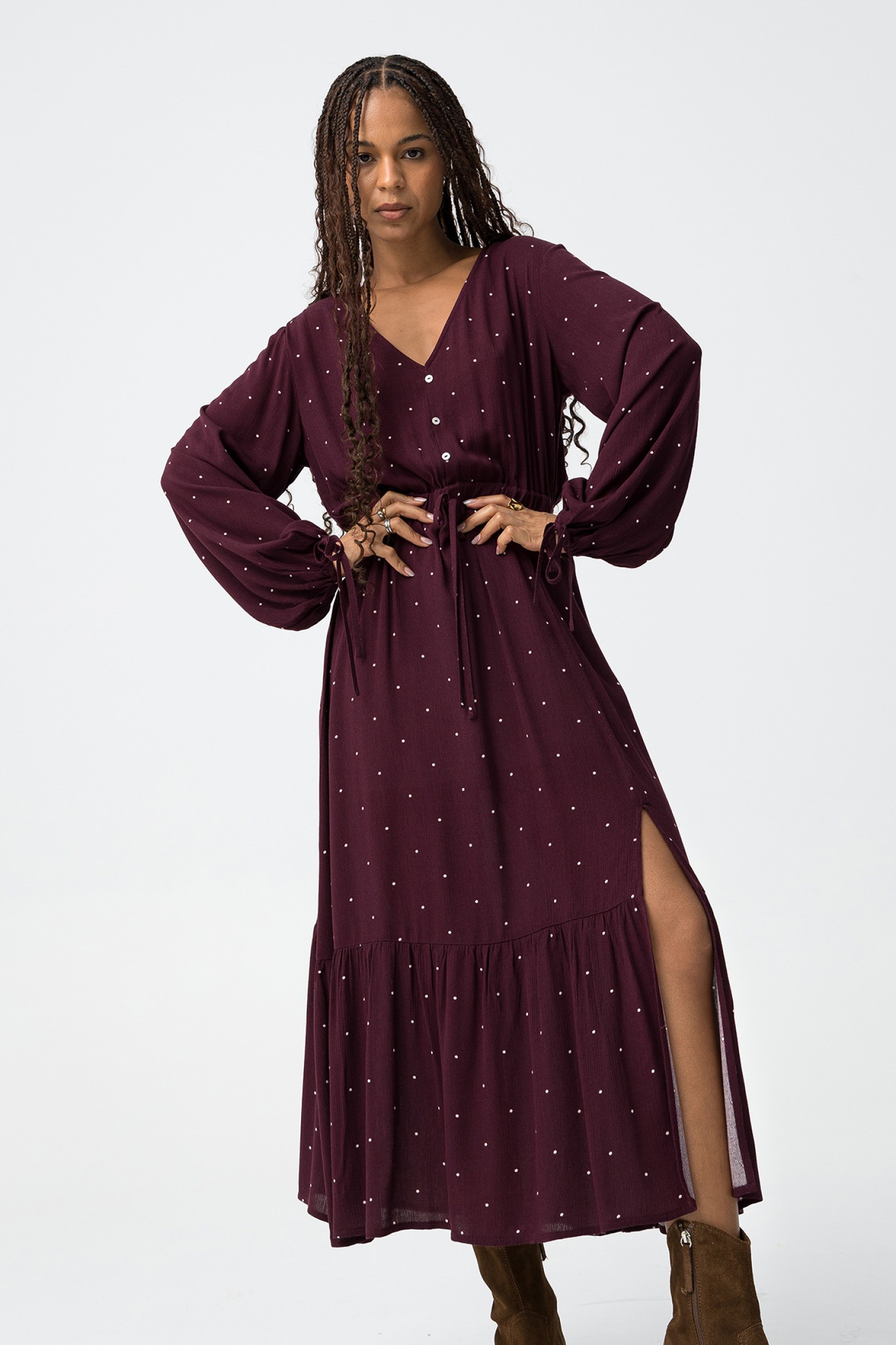 Vestido longo com padrão