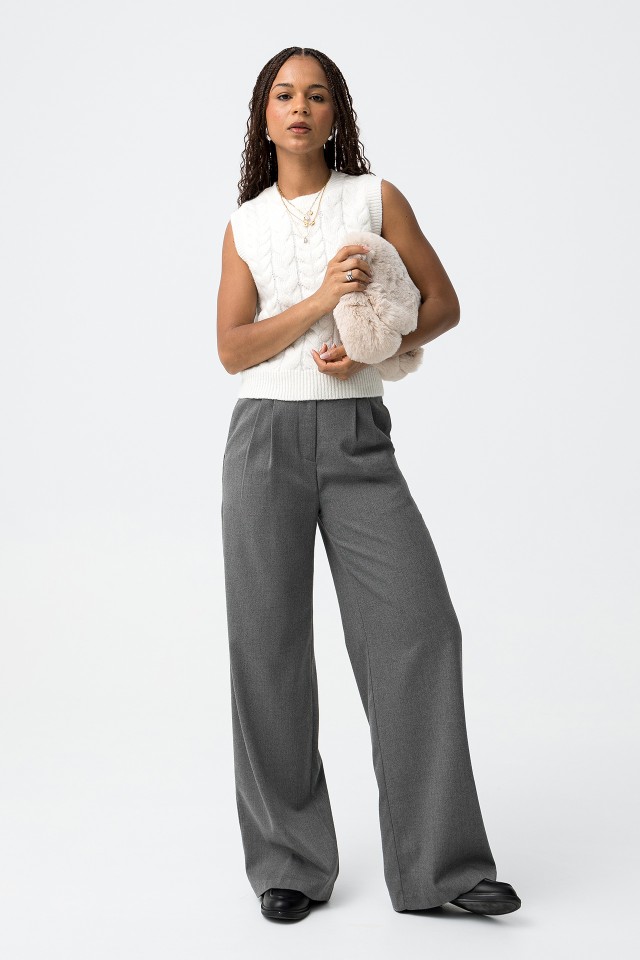 Wide Leg Trousers with Pleats