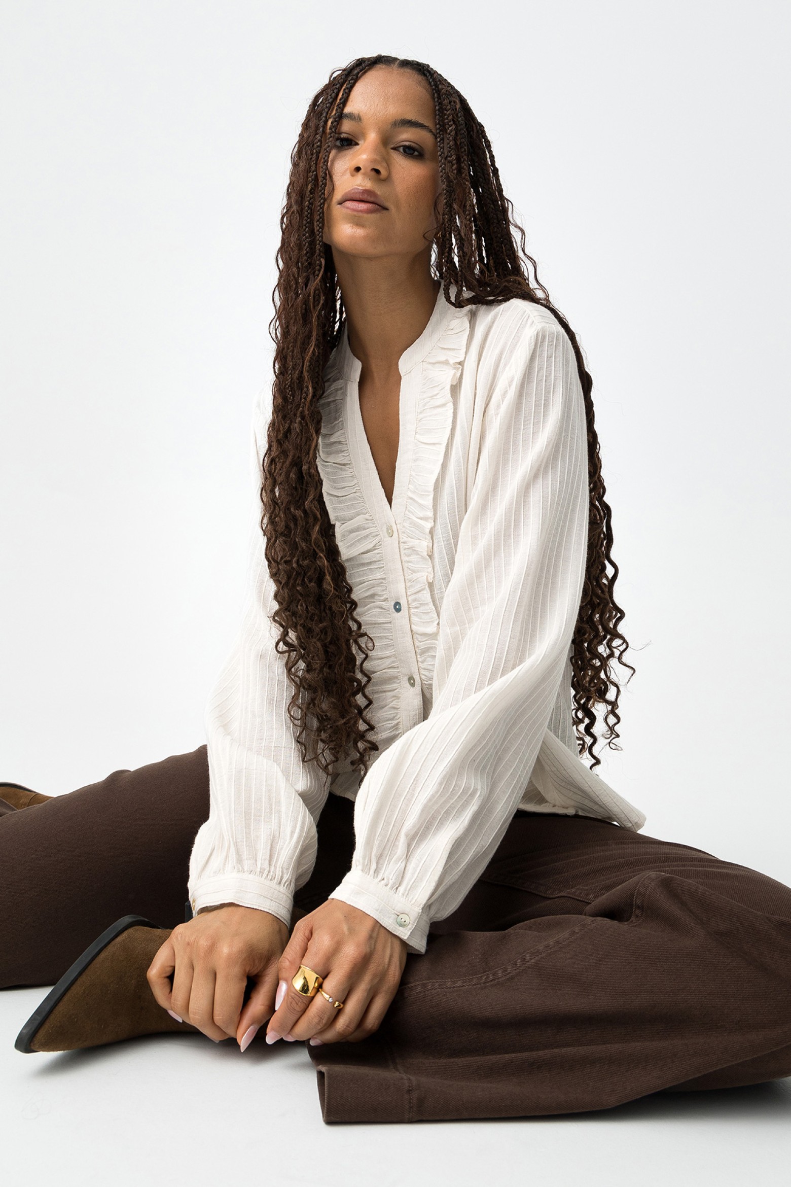 Beige Long Sleeve Shirt