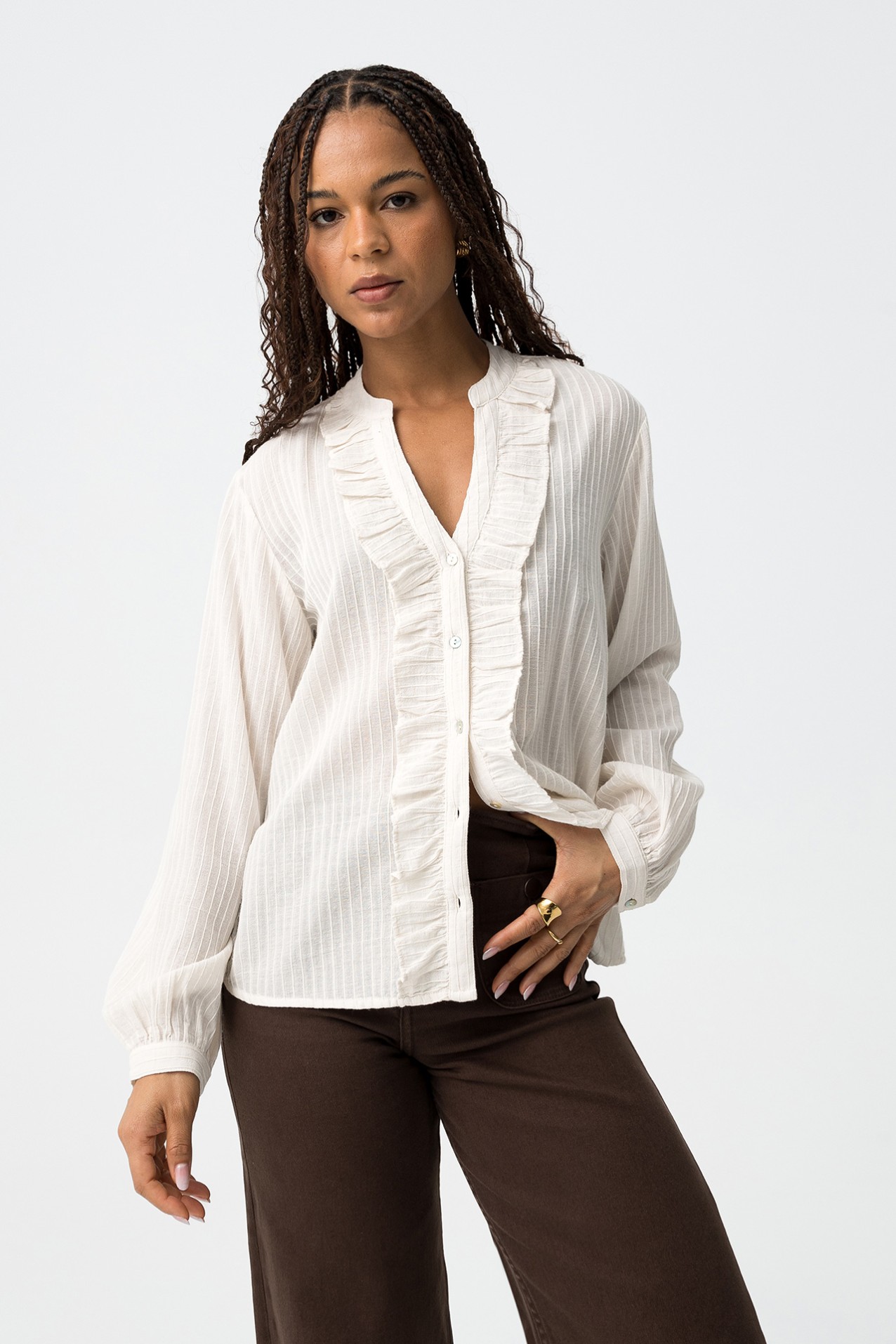 Beige Long Sleeve Shirt
