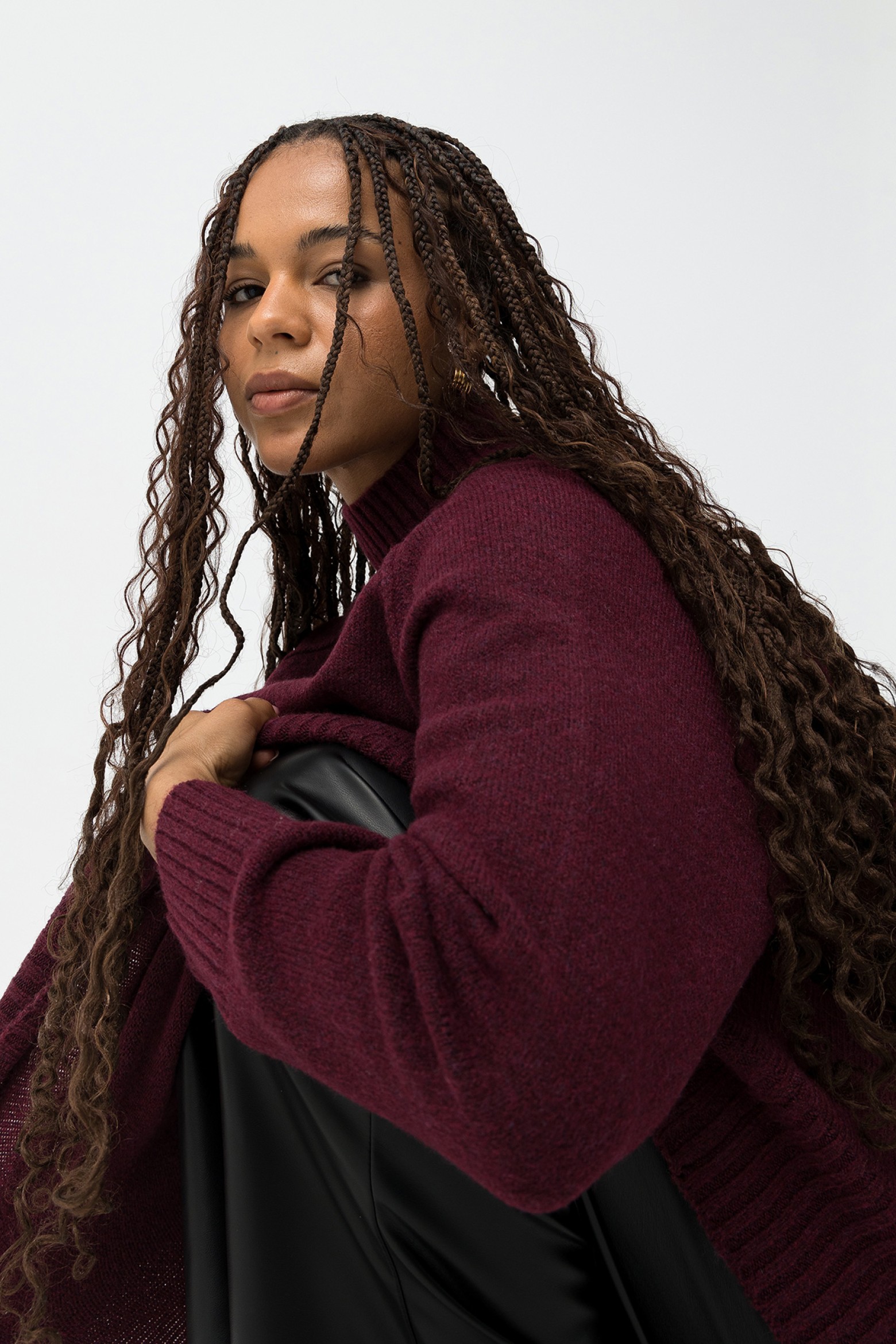 Jersey oversize burdeos