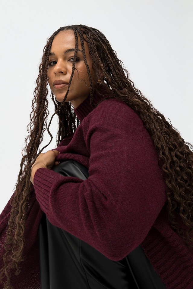 Wine Red Oversize Sweater