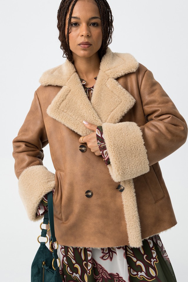 Beige Relaxed Coat
