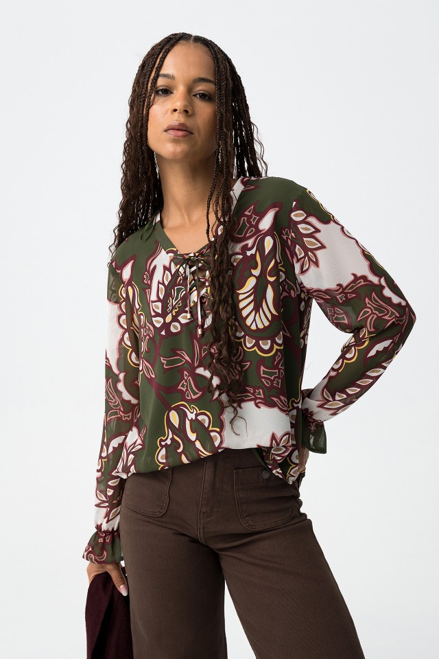 Blusa Estampada Verde