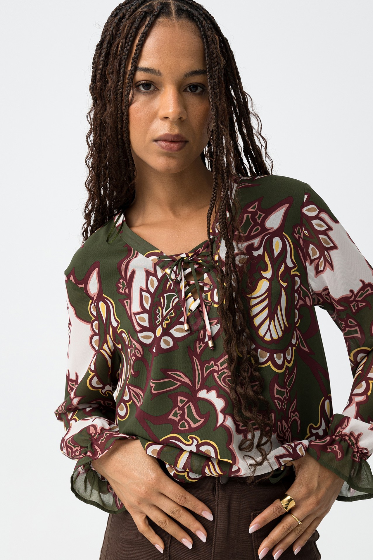 Blusa Estampada Verde