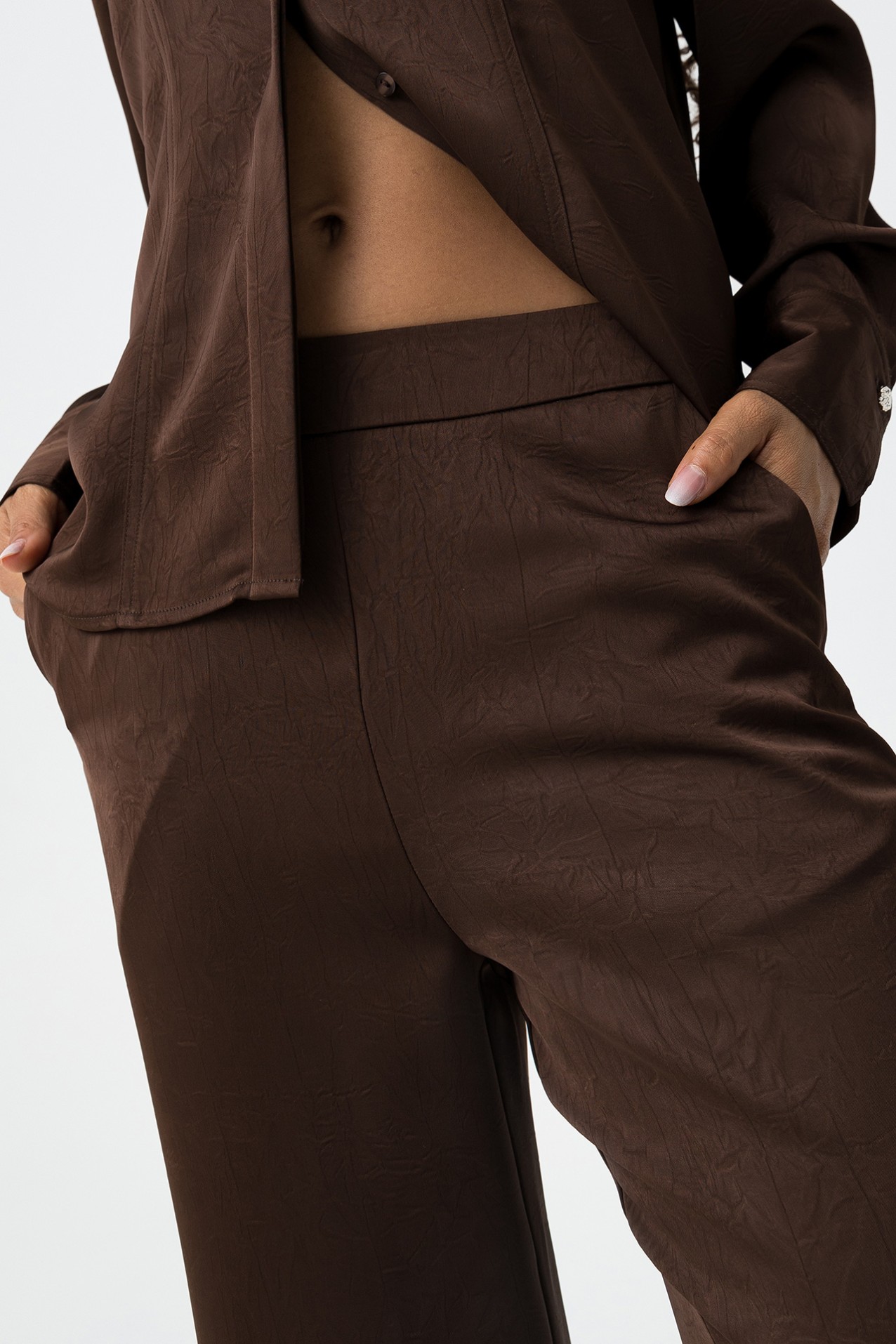 Brown Wide Leg Trousers