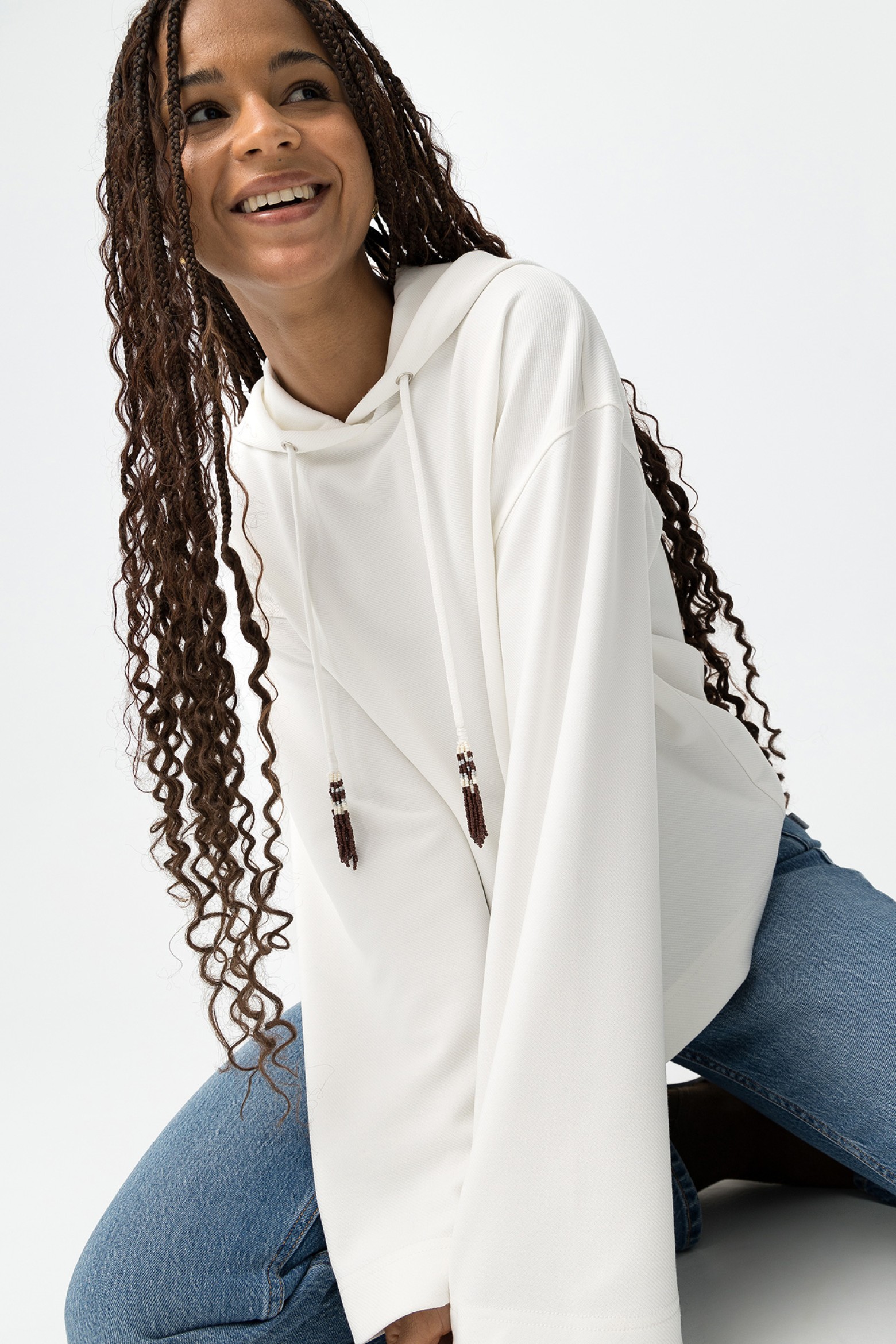 Sweatshirt com Capuz Branco