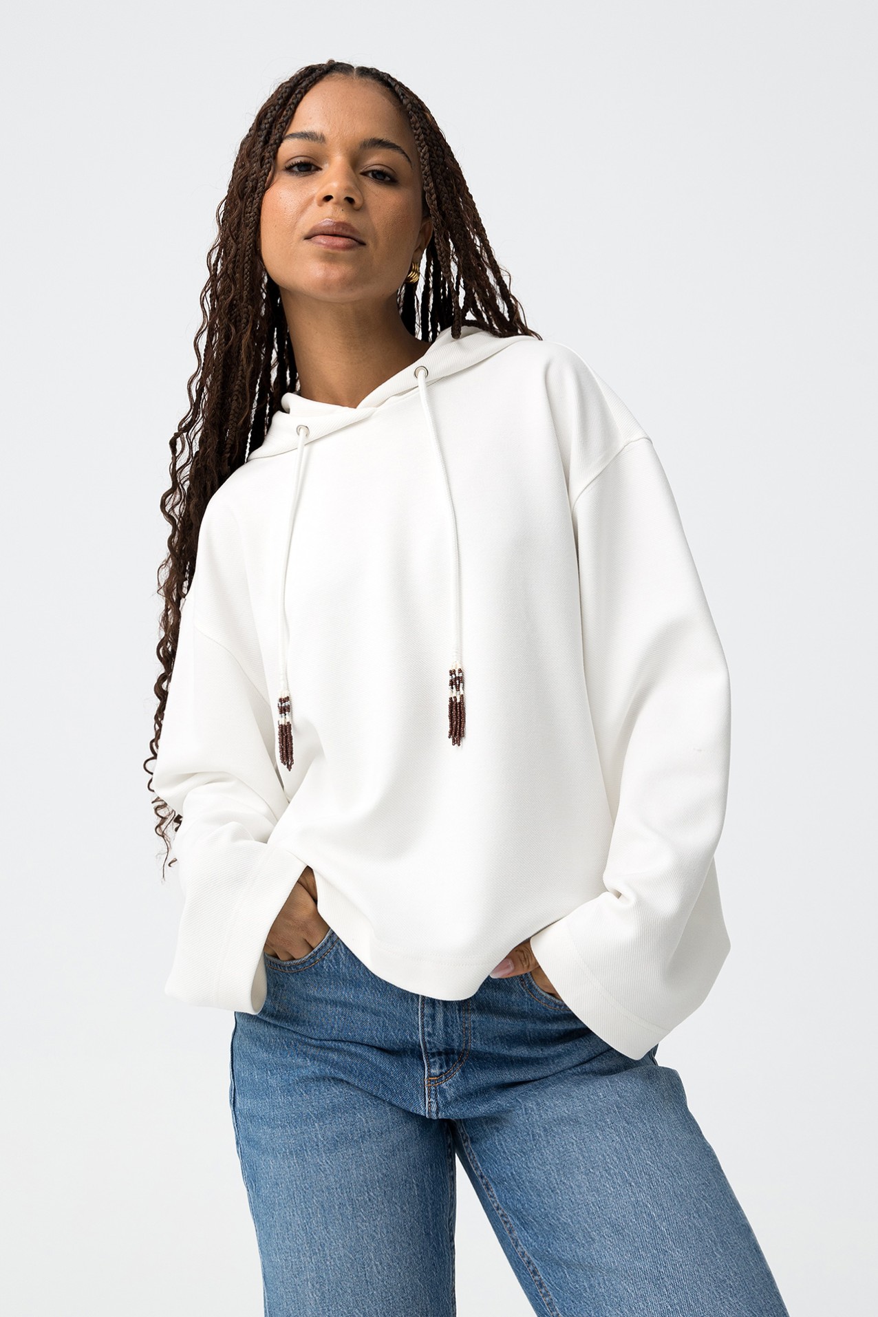 Sweatshirt com Capuz Branco