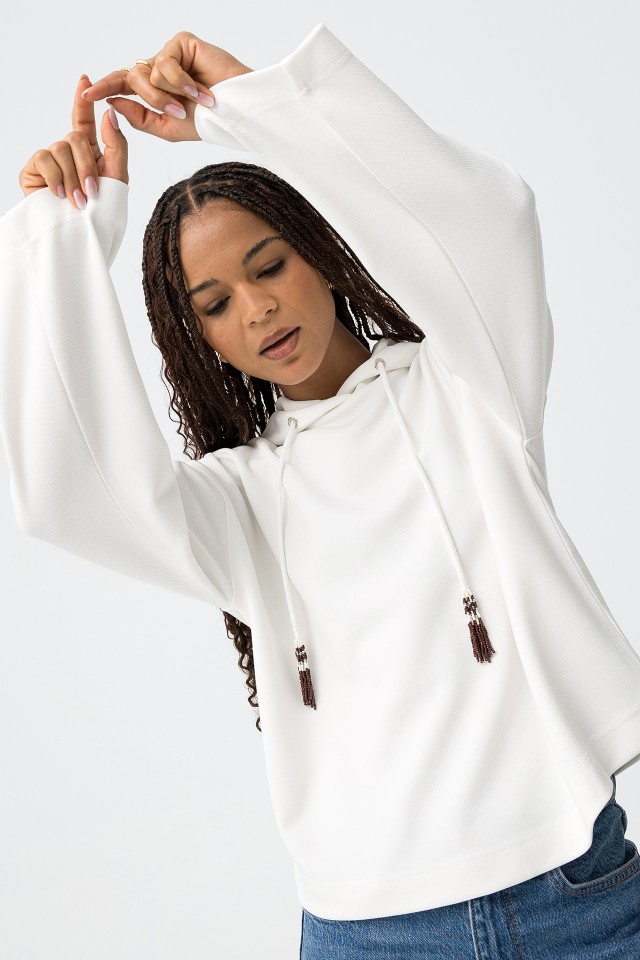 Sweatshirt com Capuz Branco