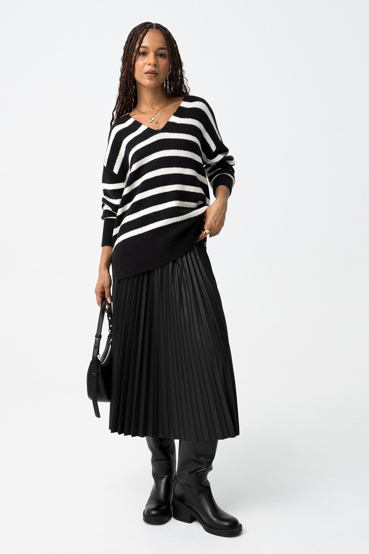 Pleated Midi Skirt