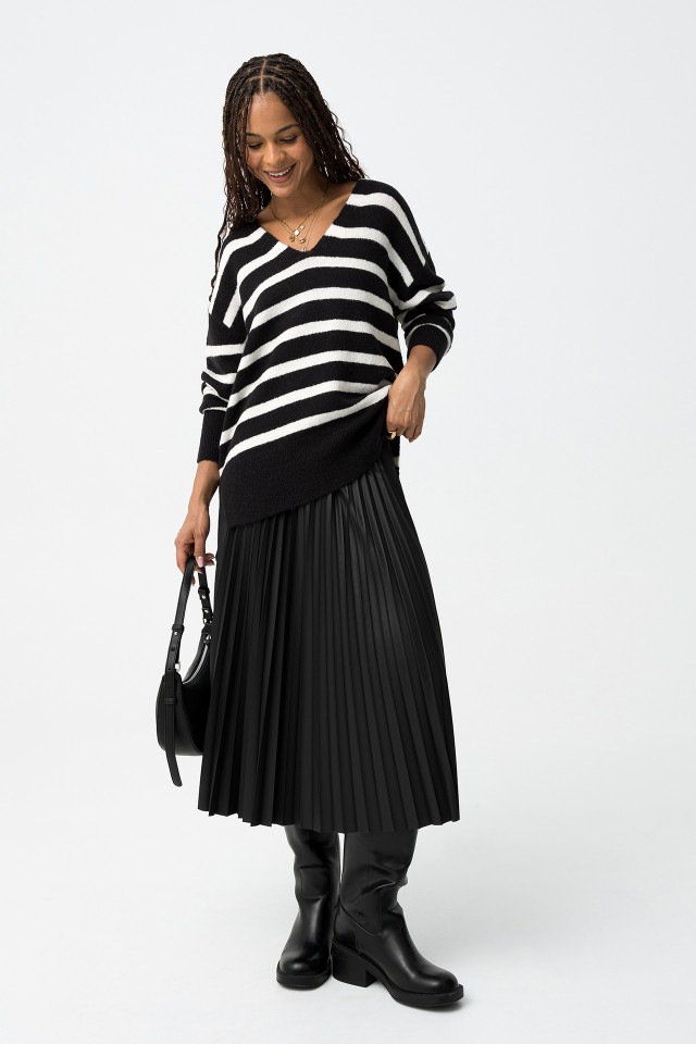 Pleated Midi Skirt