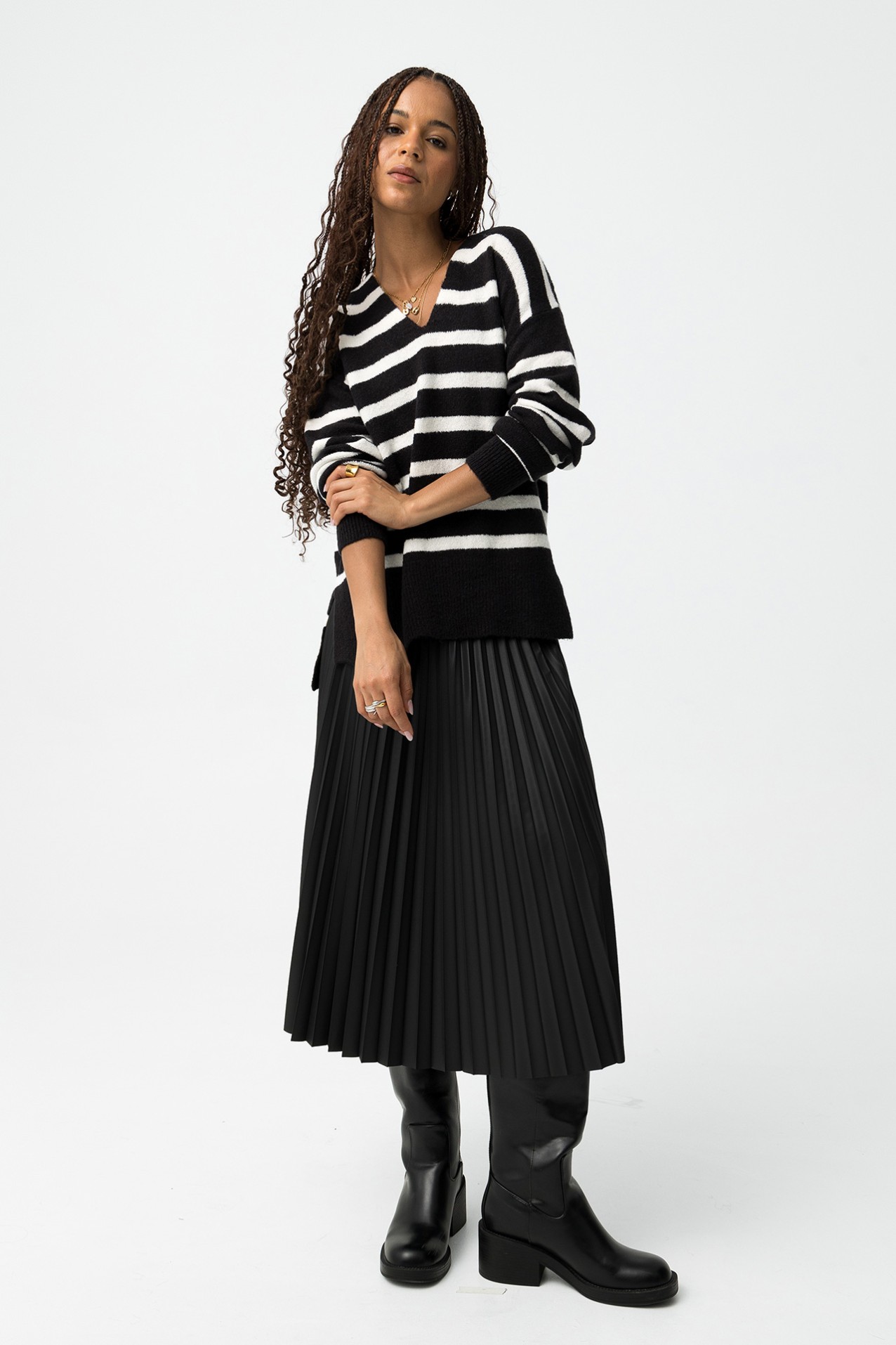 Pleated Midi Skirt