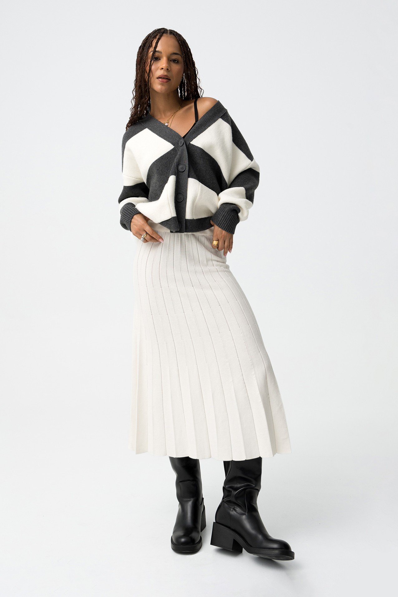 Pleated Midi Skirt