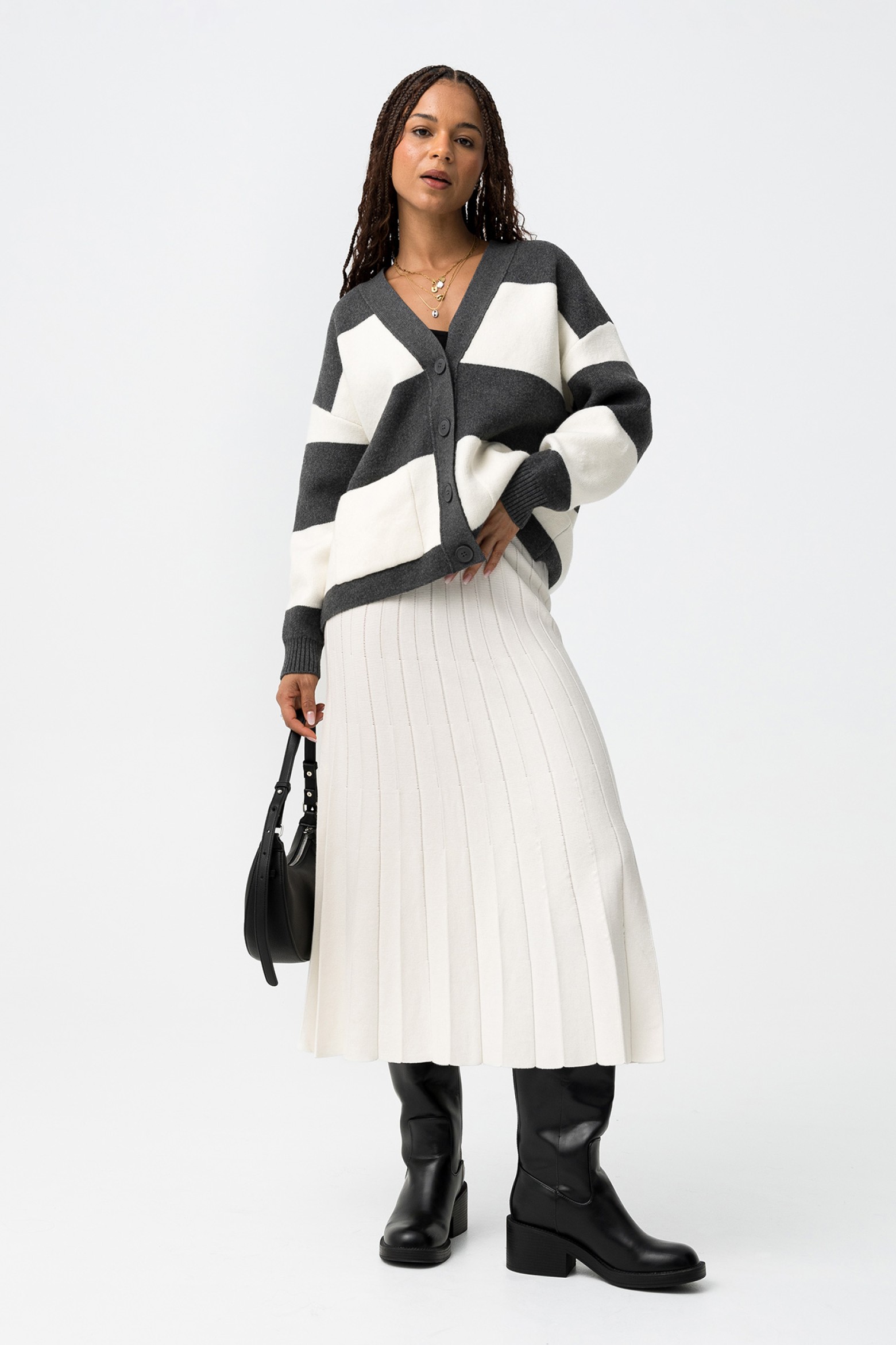 Pleated Midi Skirt