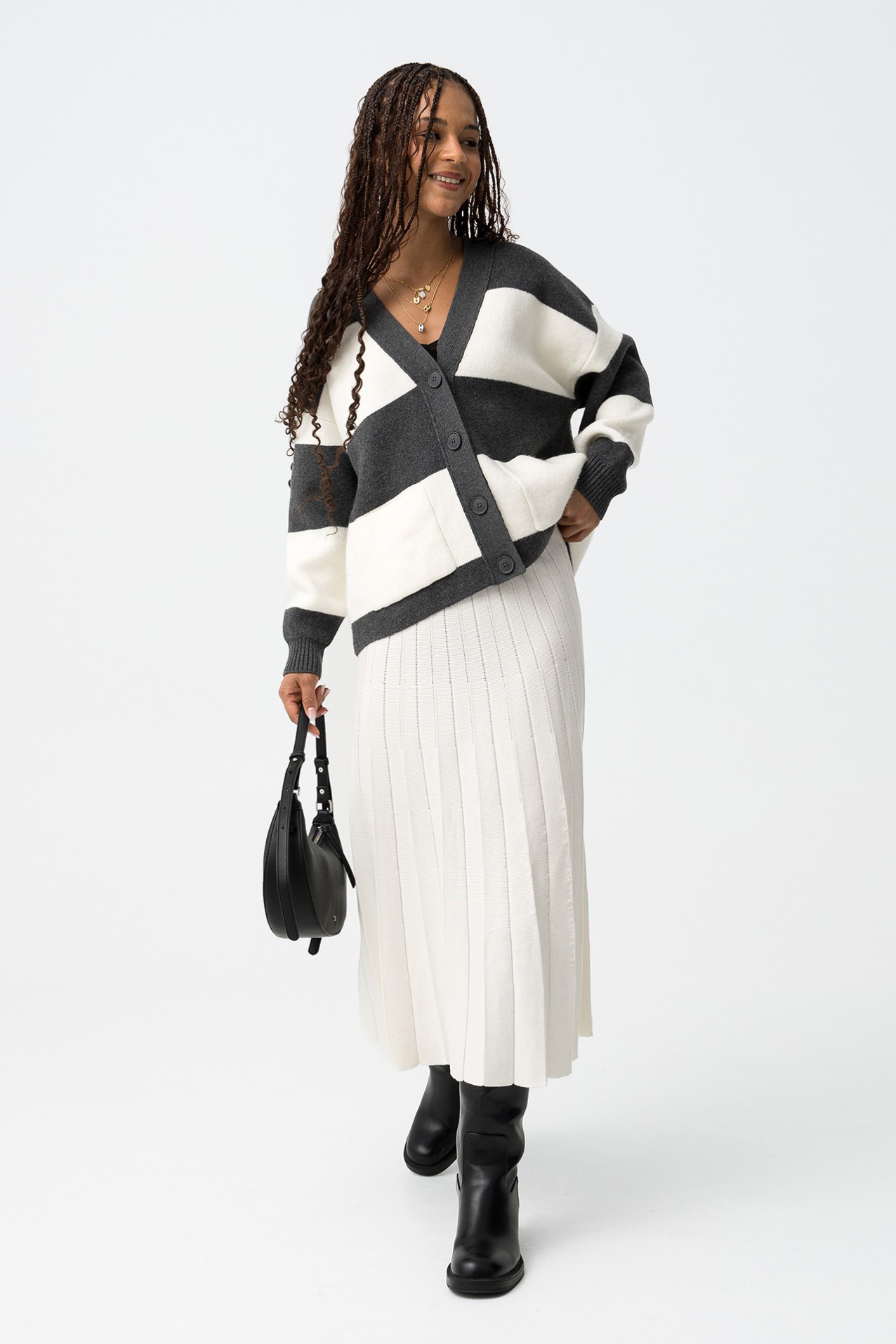Pleated Midi Skirt
