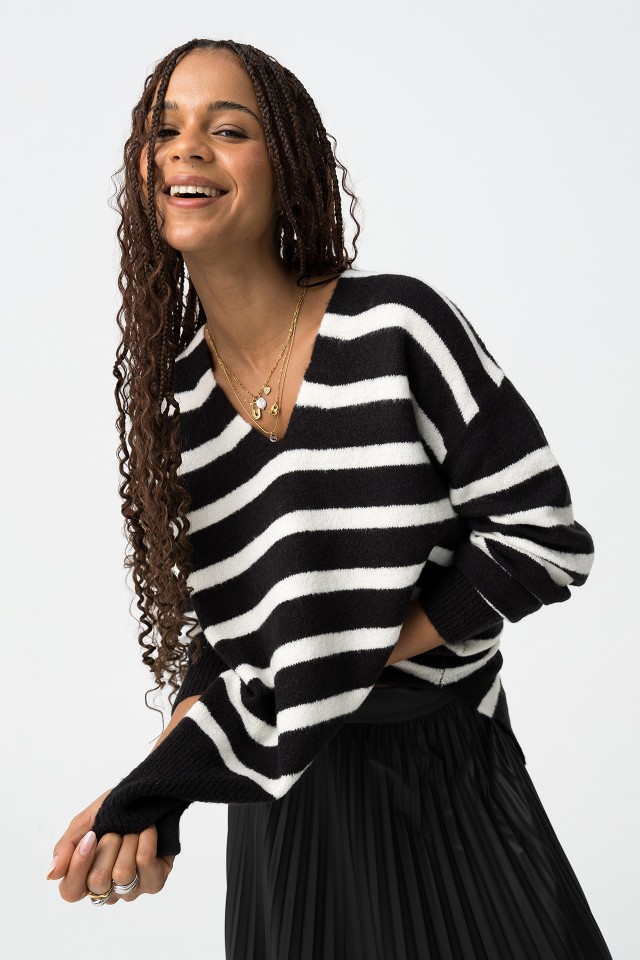 Relaxed Sweater with V-Neck