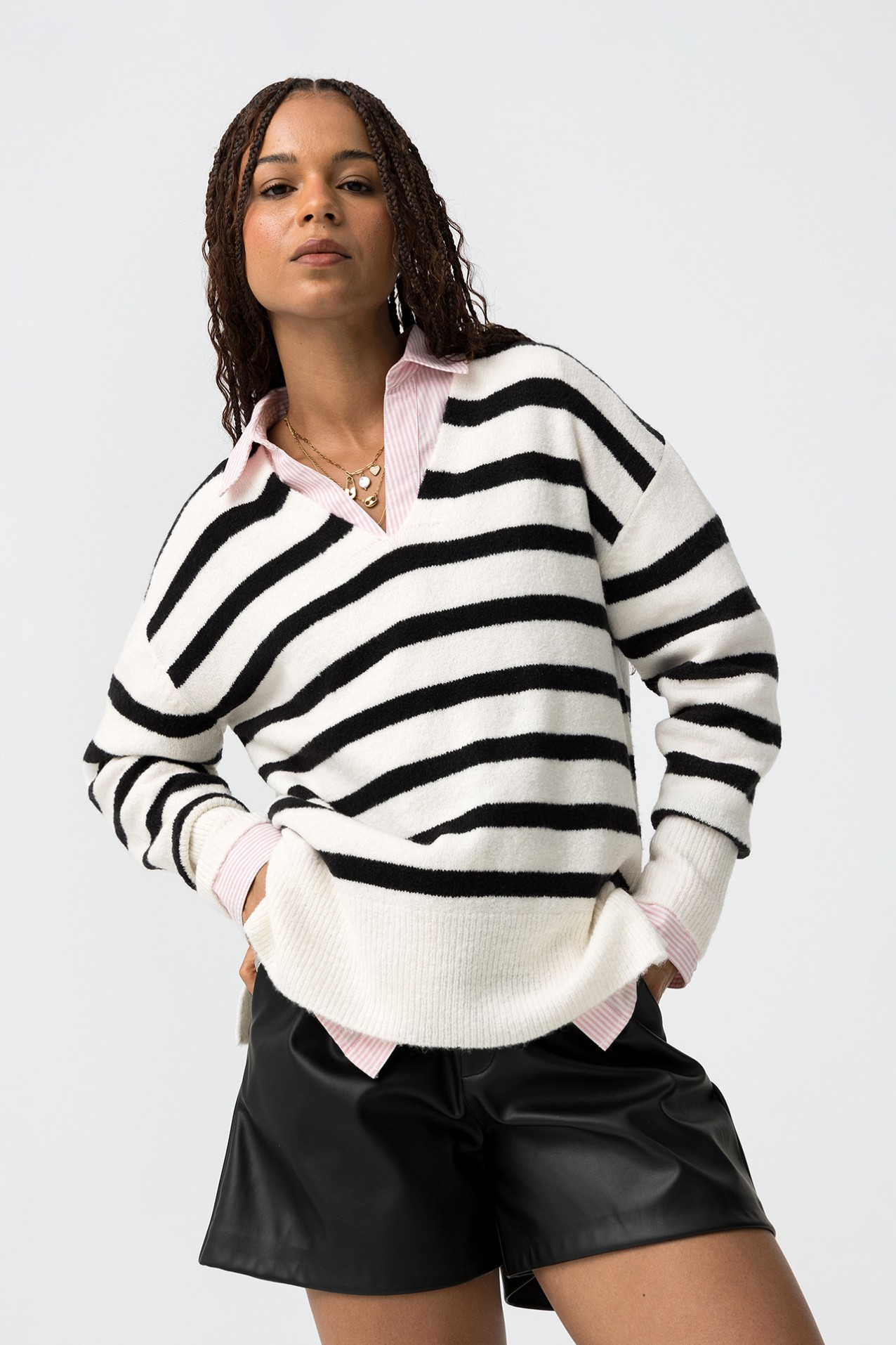 Jersey Relaxed con Escote en V