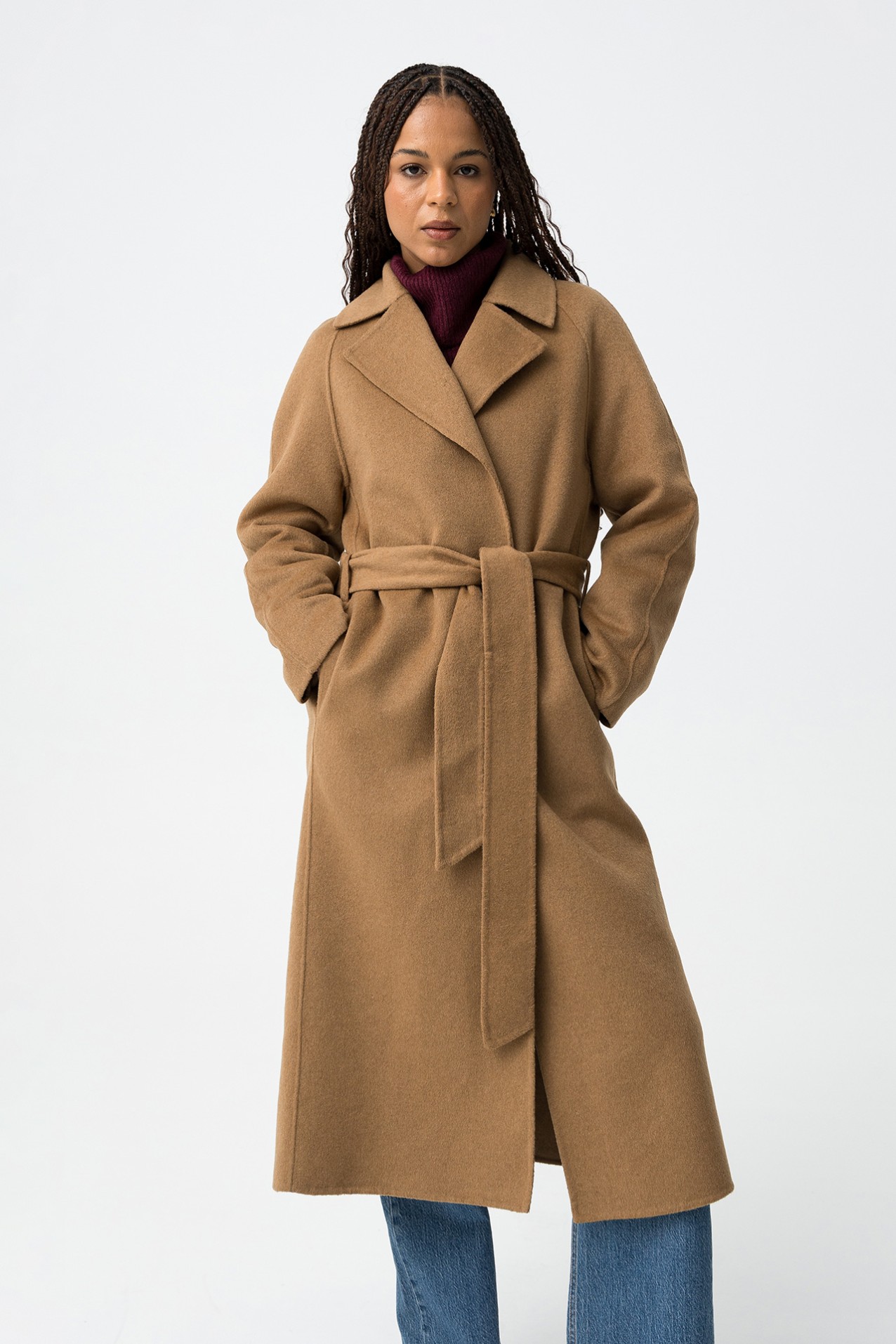 Sobretudo Efeito L com Cinto