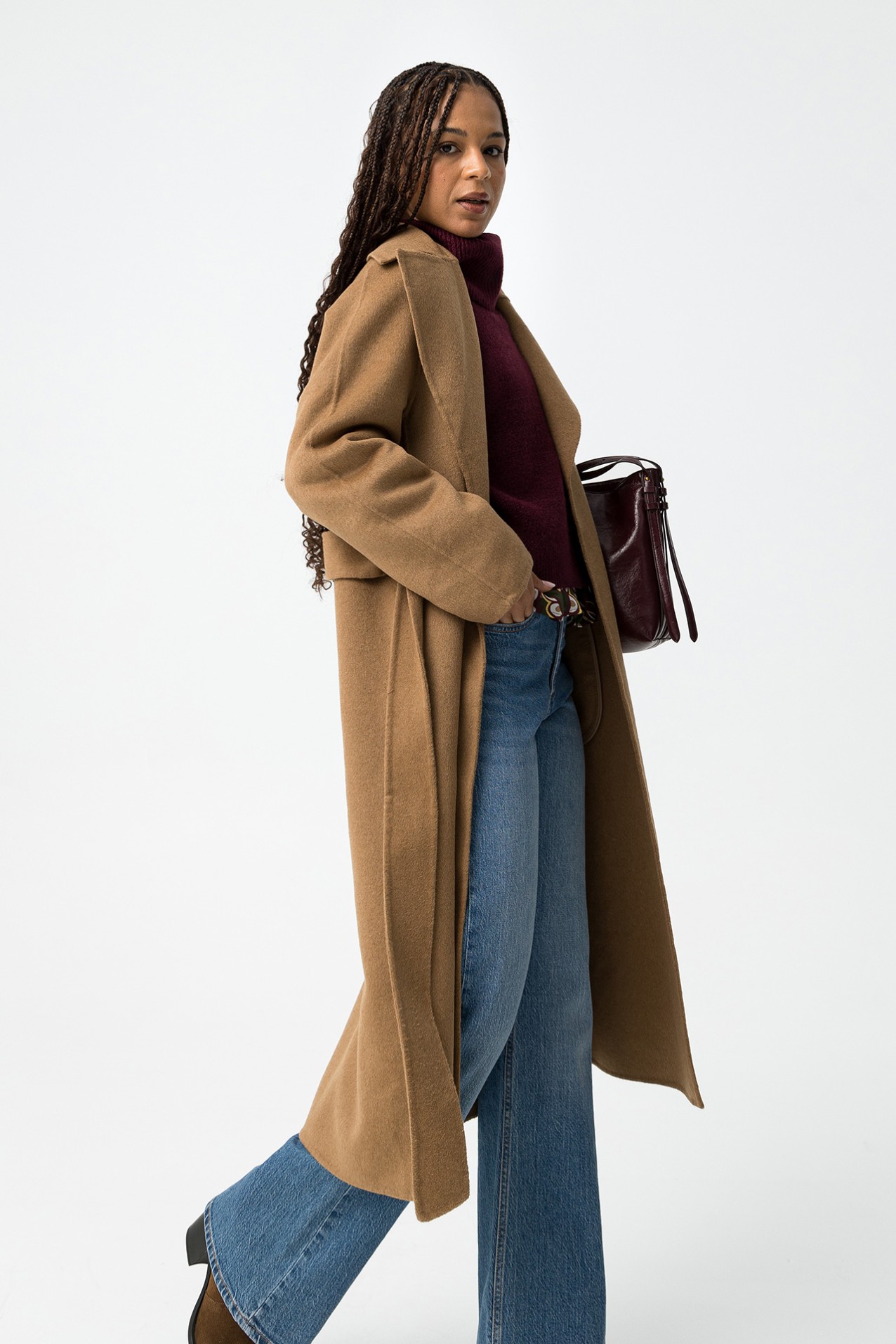 Sobretudo Efeito L com Cinto