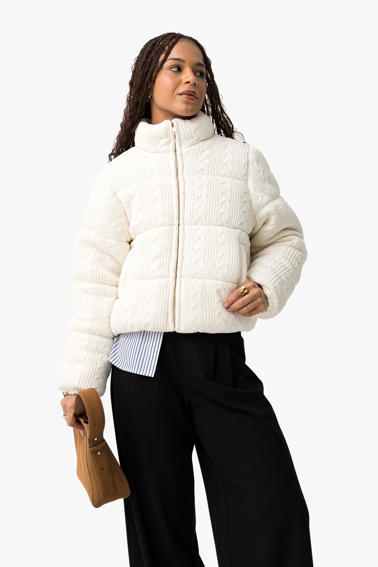 Chunky Knit Cream Jacket