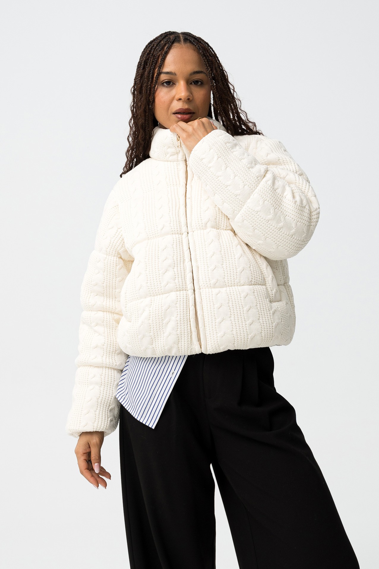 Chunky Knit Cream Jacket