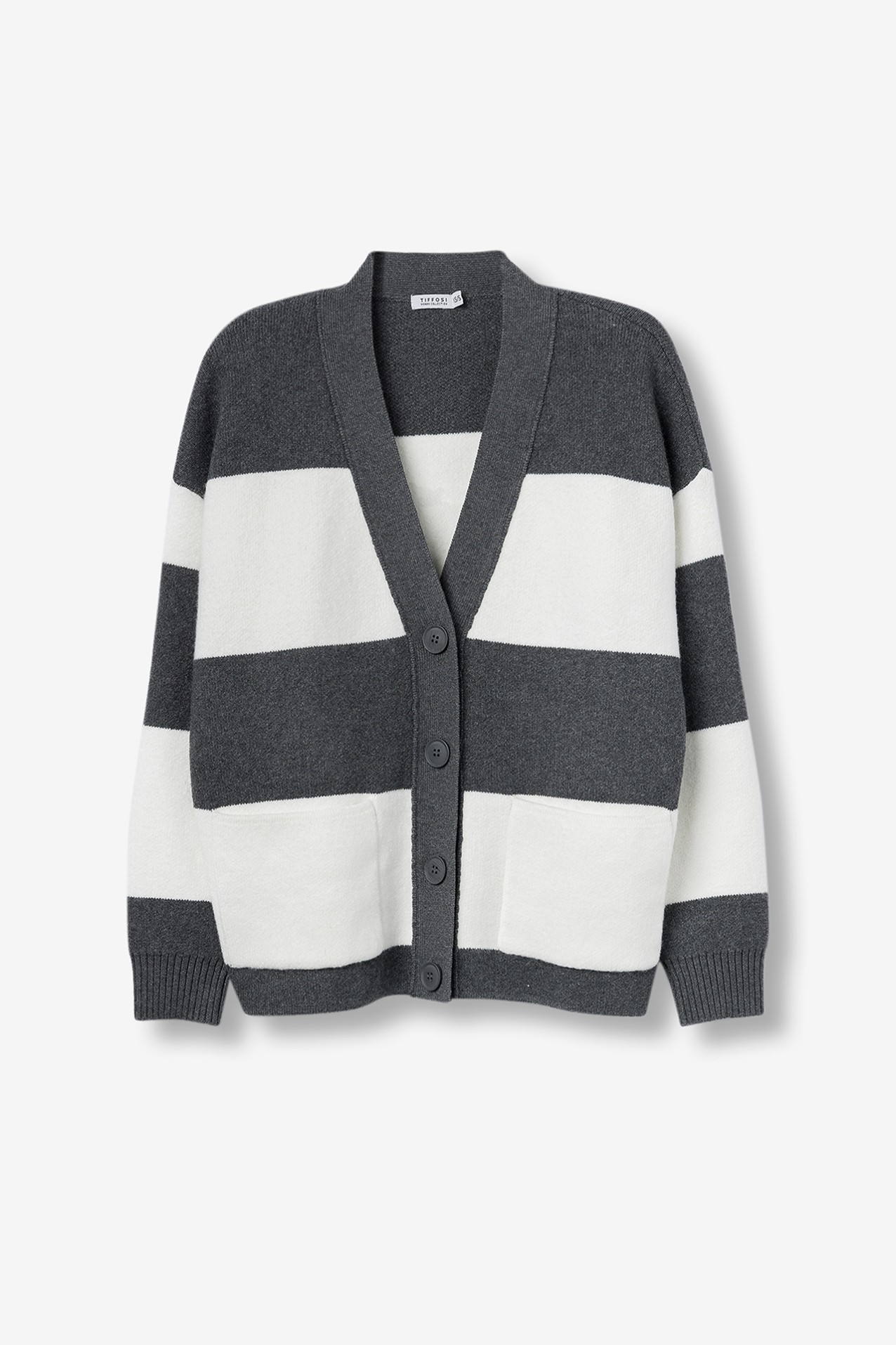 Oversized Striped Knit Cardigan