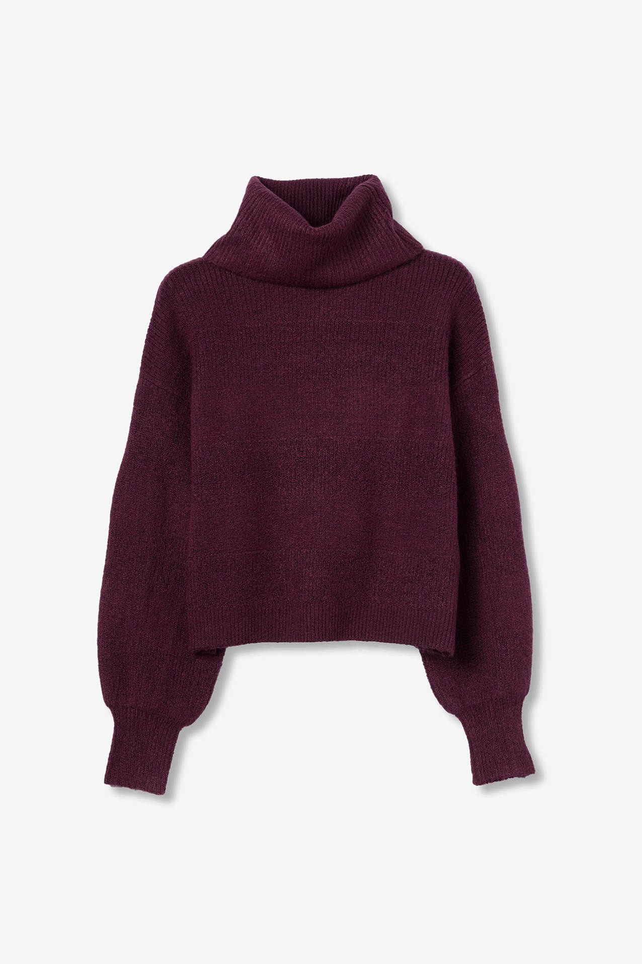 Burgundy Knit Turtleneck Sweater
