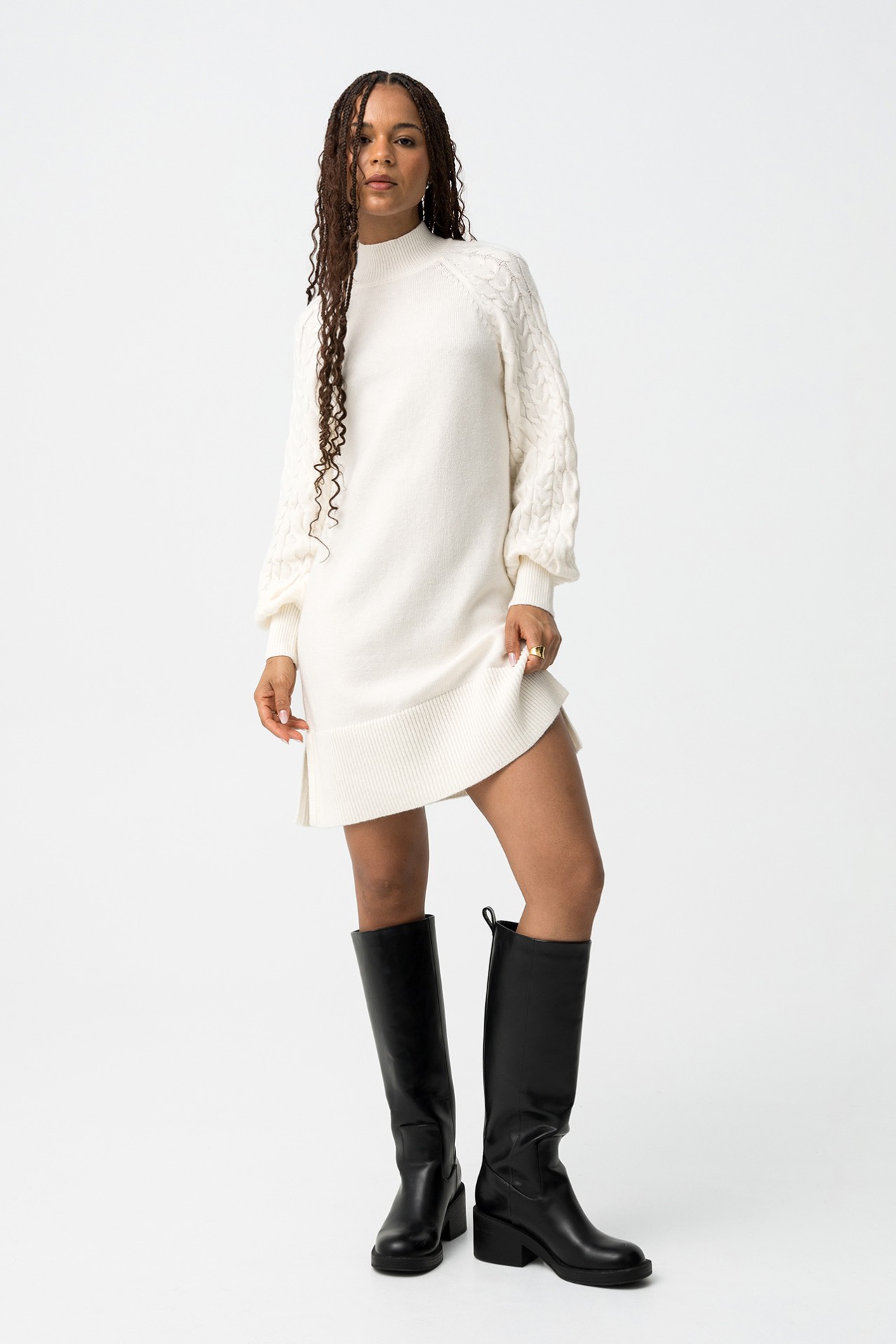 Beige Knit Dress