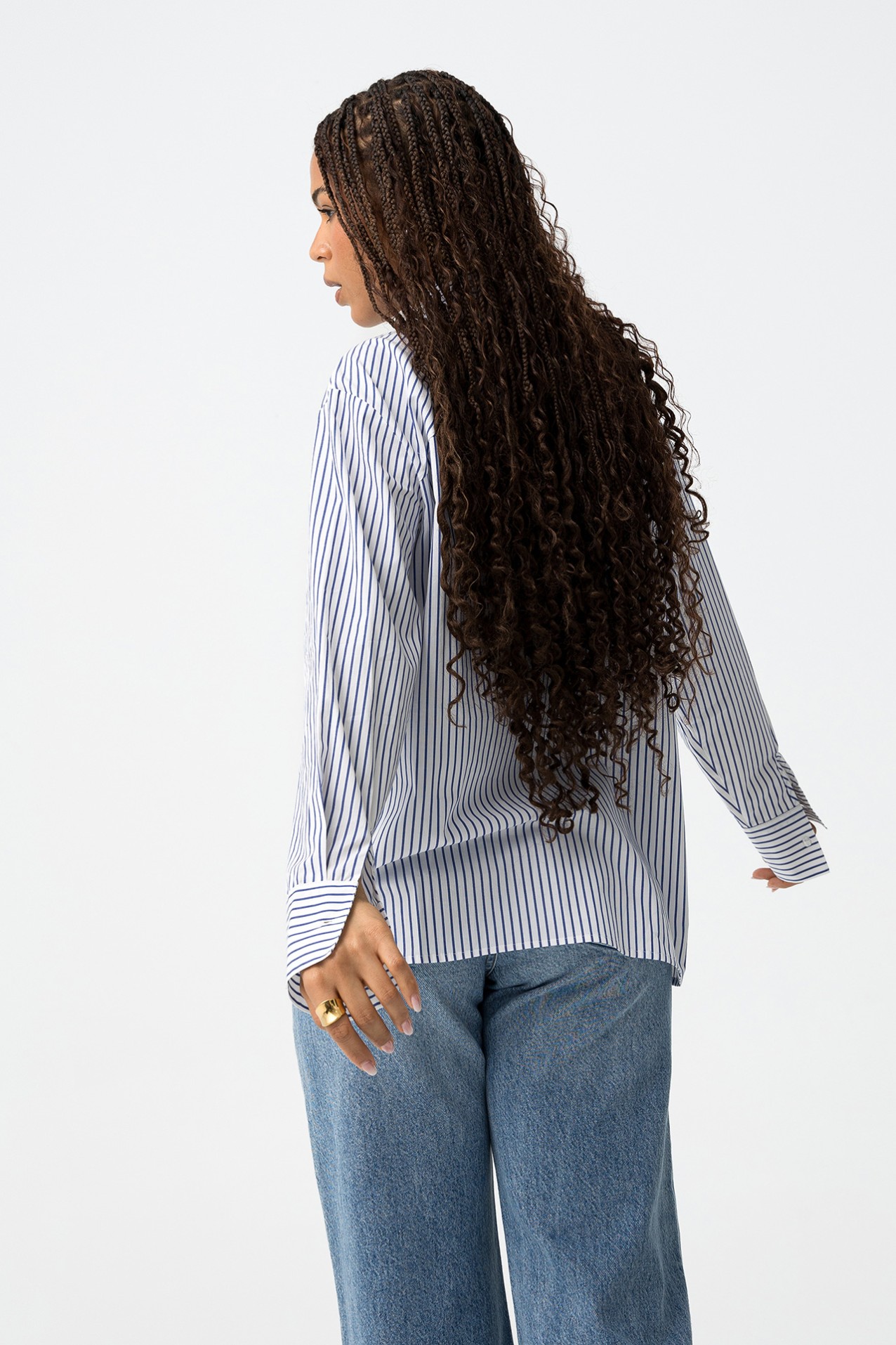 Navy Striped Long Sleeve Shirt