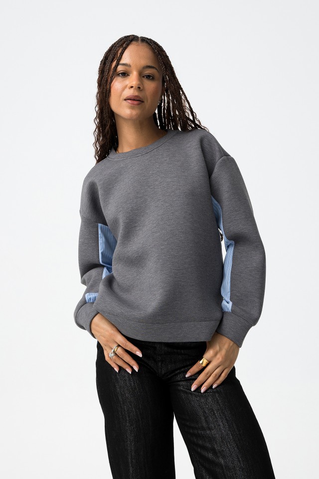 Sweatshirt Cinza com Detalhes