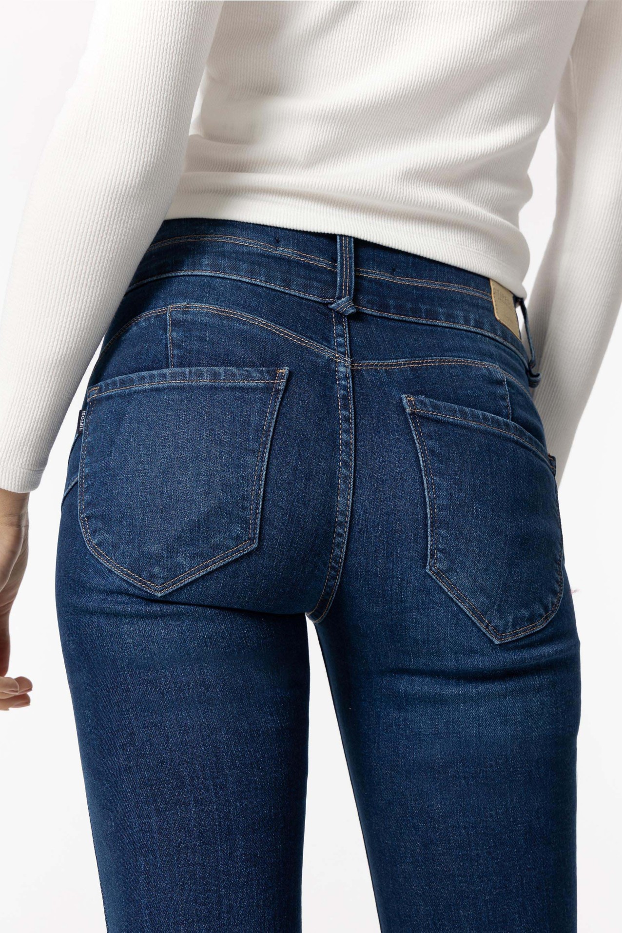 Jeans Double-up Slim de Cintura Alta