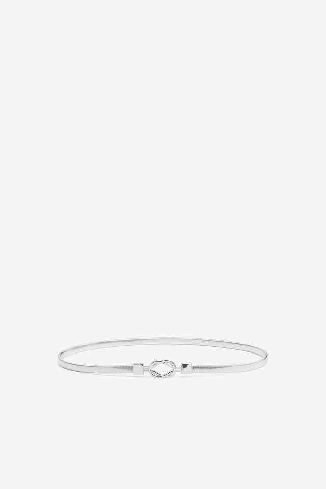 Metallic Silver Waist Belt