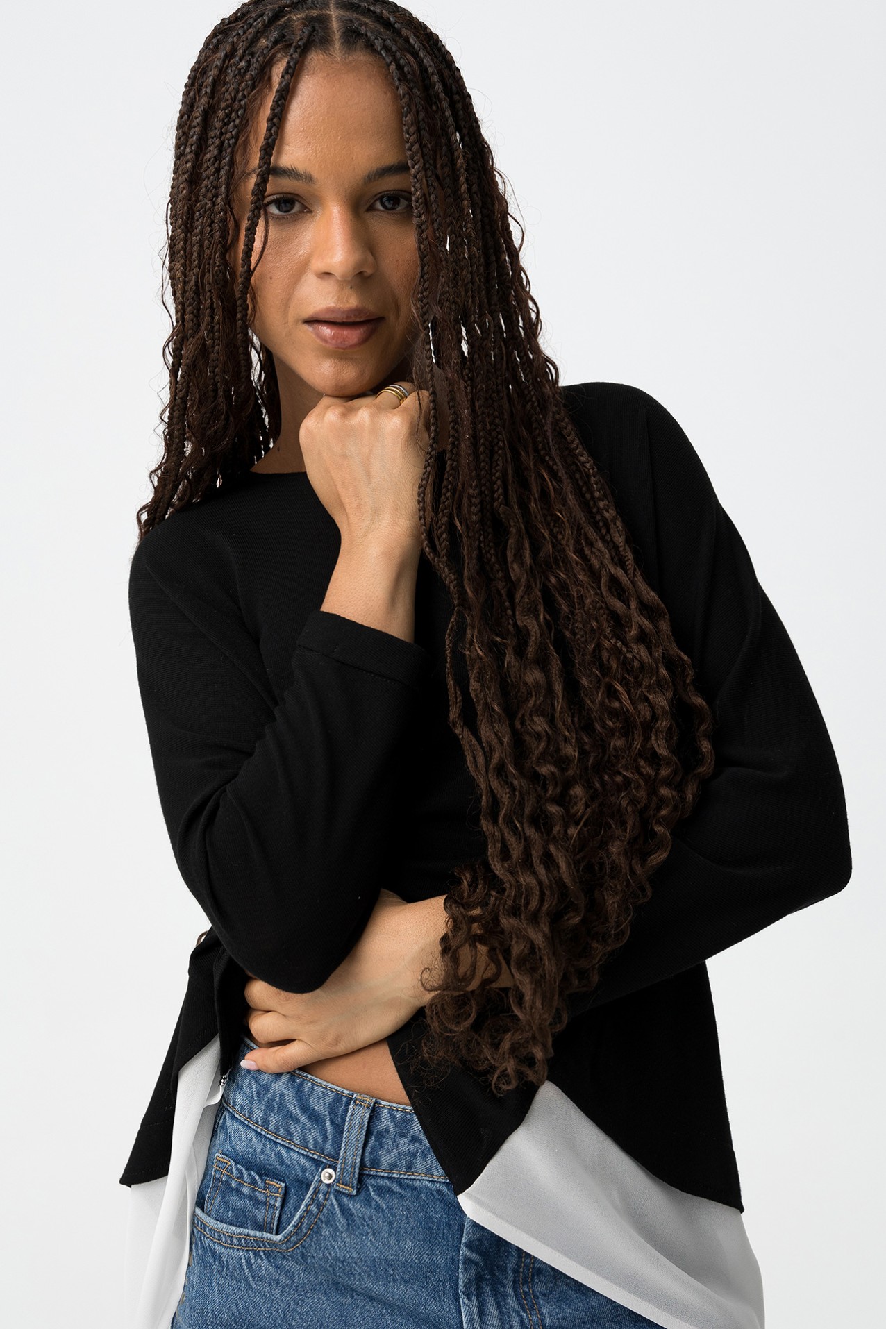 Combined Fine Knit Sweater