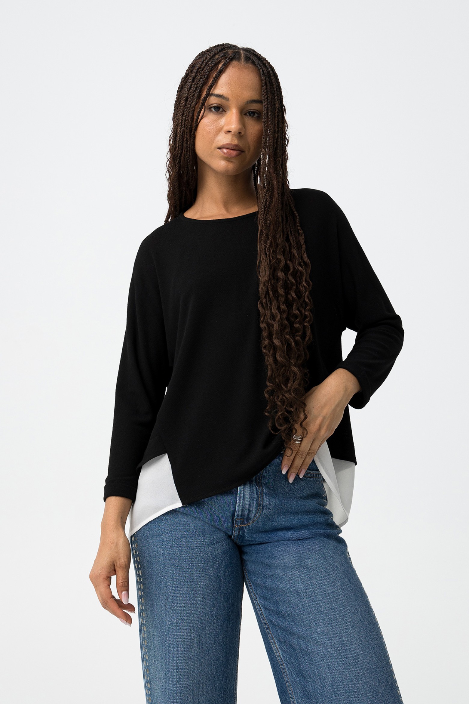 Combined Fine Knit Sweater