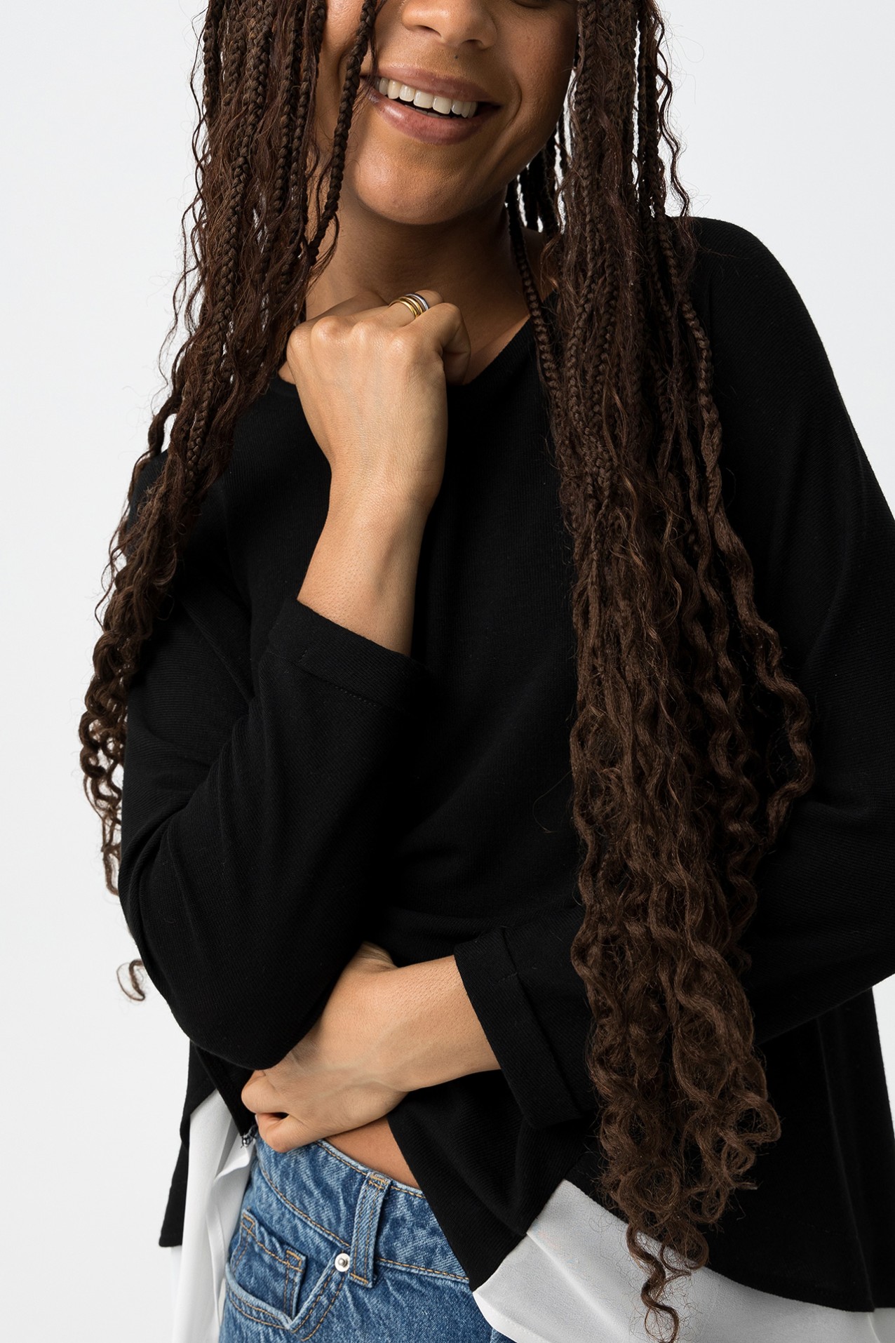 Combined Fine Knit Sweater