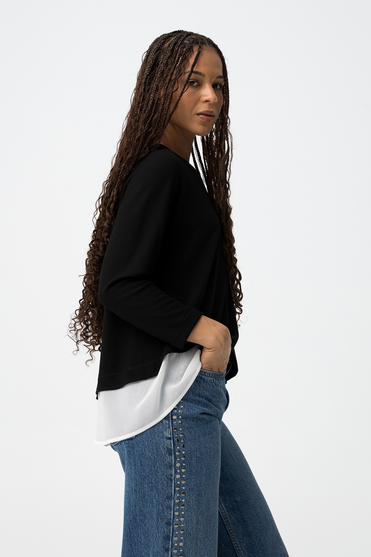 Combined Fine Knit Sweater