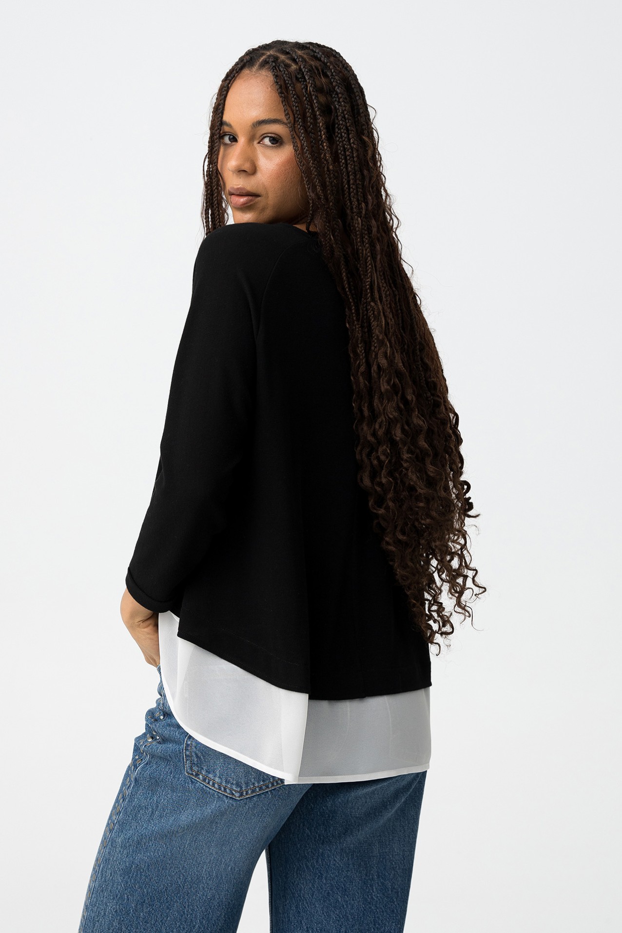 Combined Fine Knit Sweater