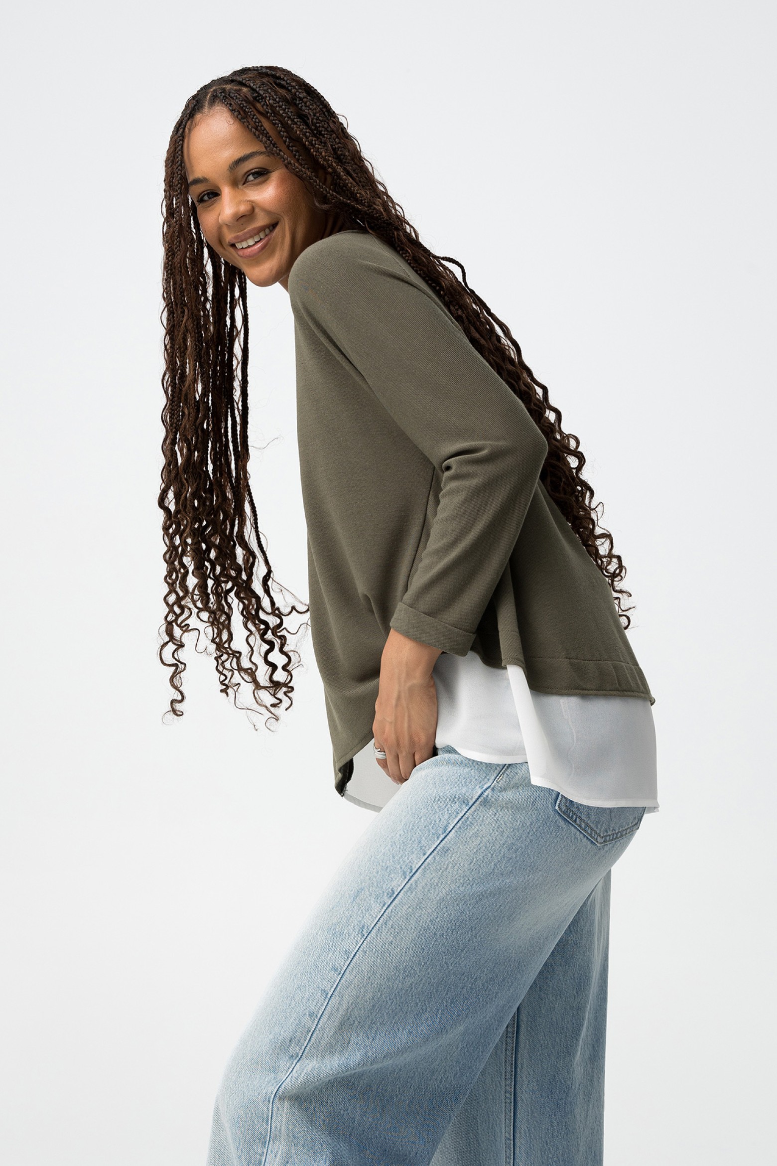 Combined Fine Knit Sweater