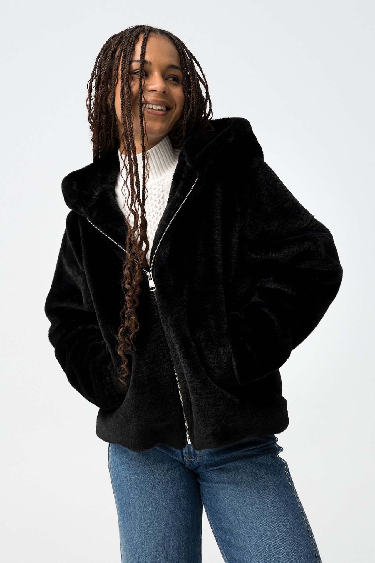 Casaco Relaxed de Pelo Sinttico