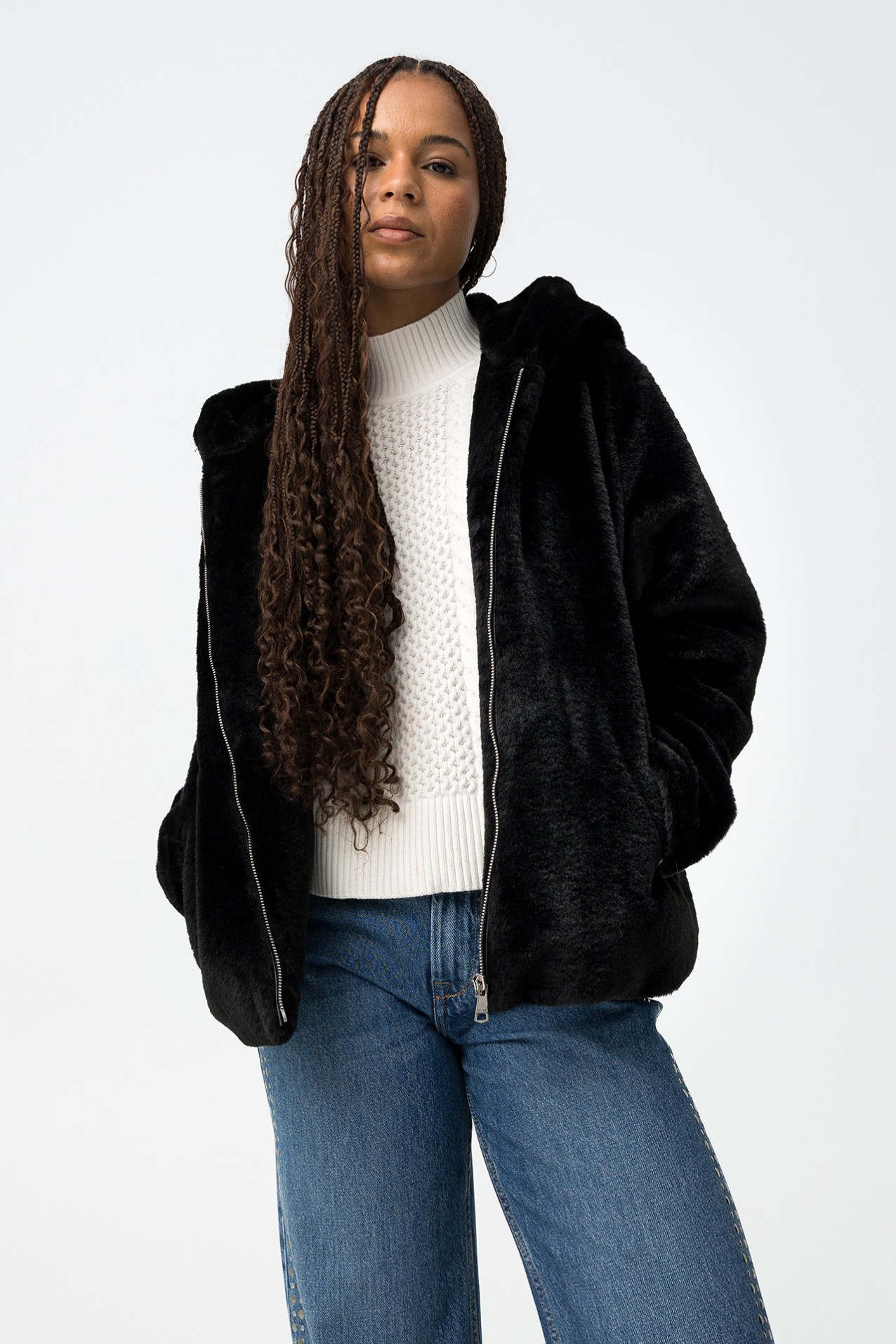 Casaco Relaxed de Pelo Sinttico