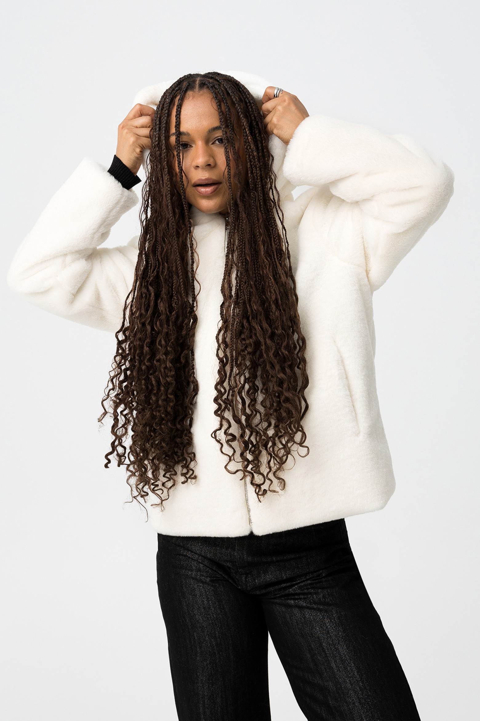 Relaxed Faux Fur Coat