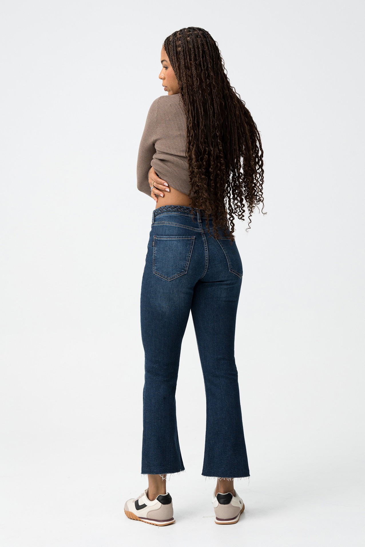 Dark Blue Cropped Jeans