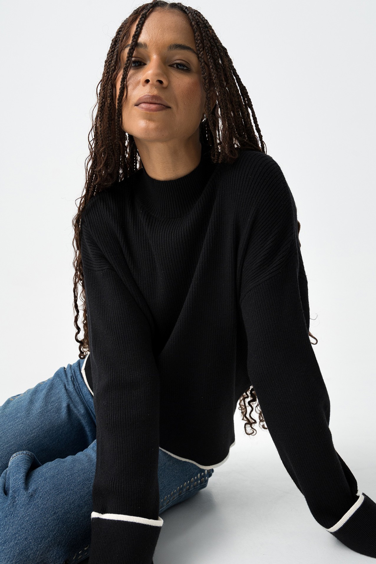 Contrast Striped Sweater