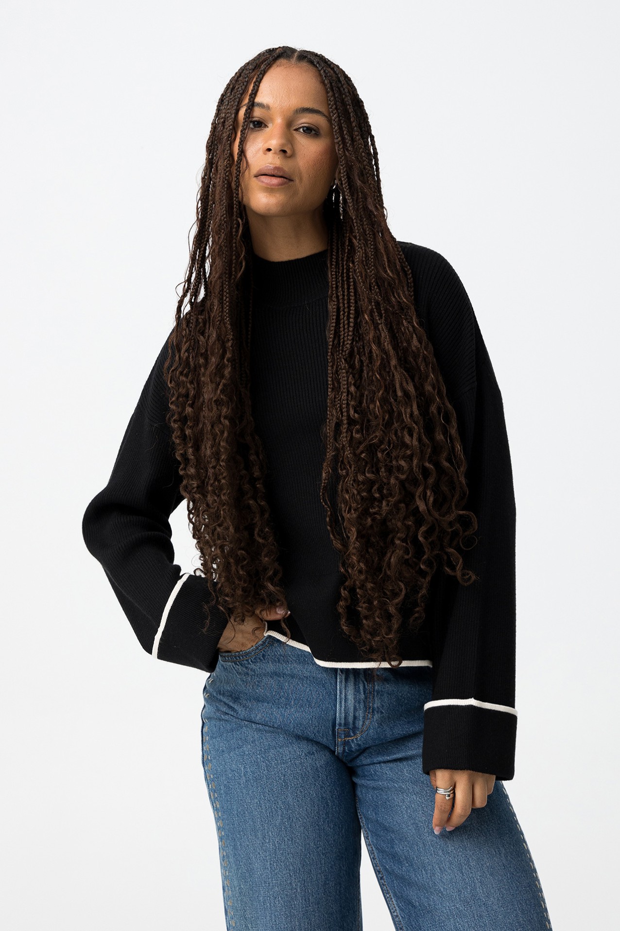 Contrast Striped Sweater