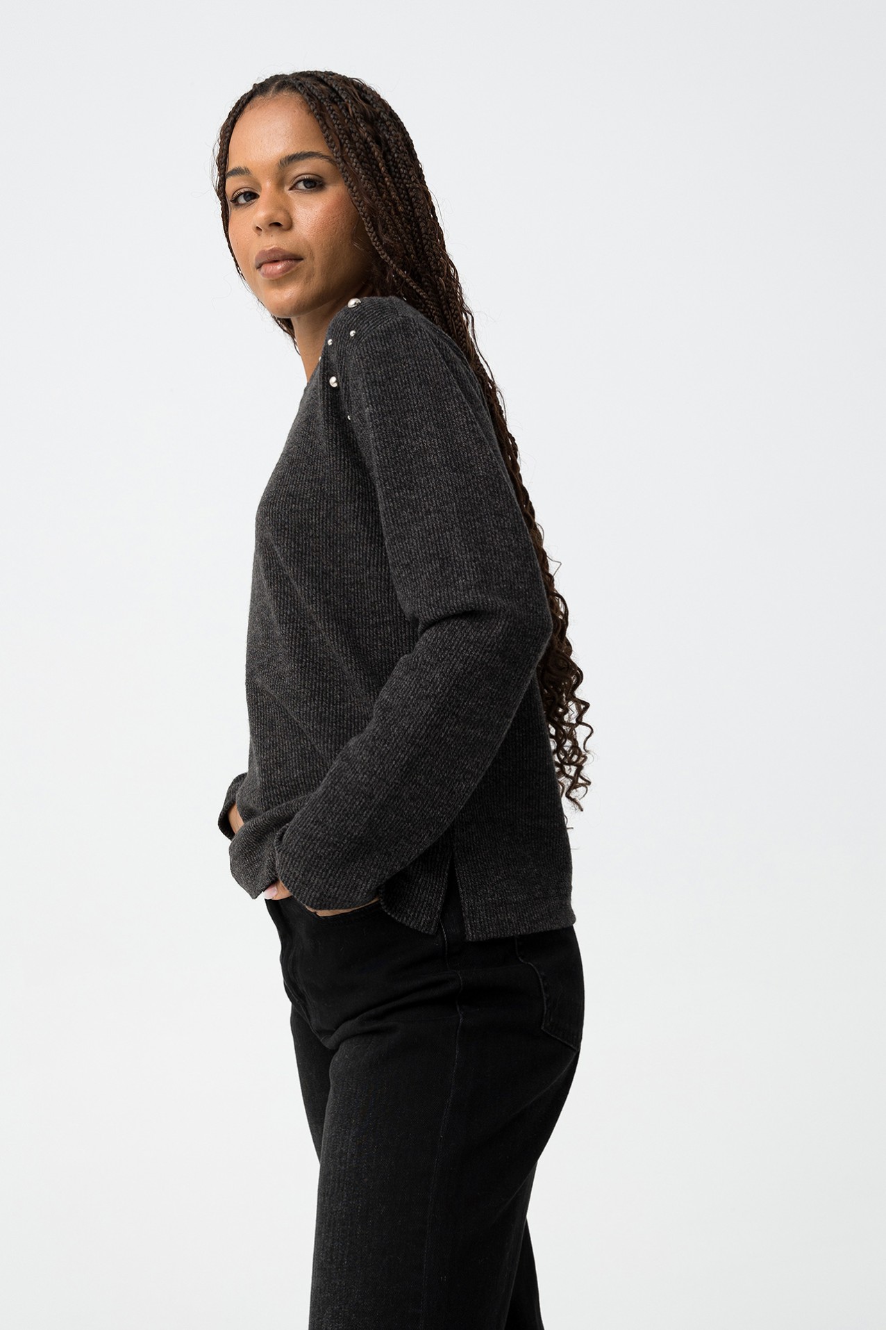 Embellished Knit Sweater